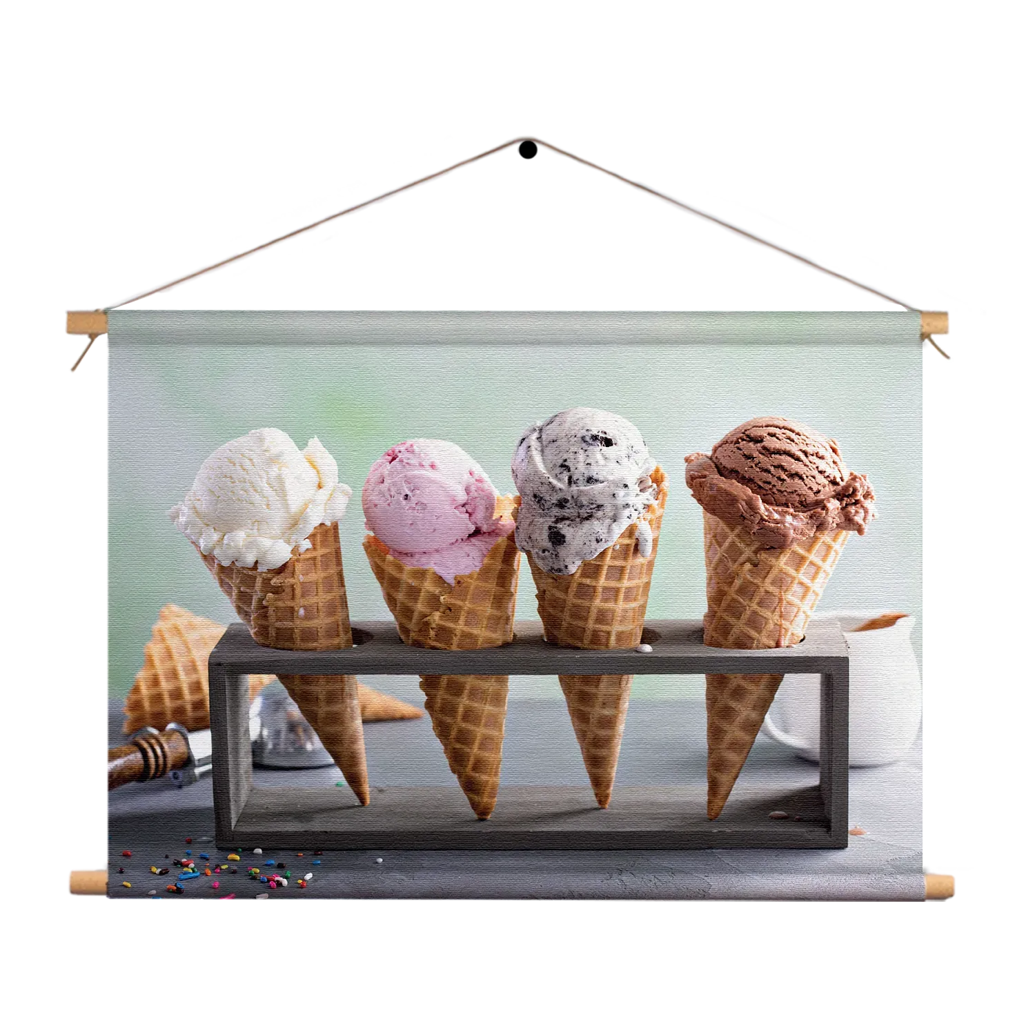Textielposter Ijsjes op Hoorn Rechthoek Horizontaal Template TP 50 70 Horizontaal Eten En Drinken 50 1