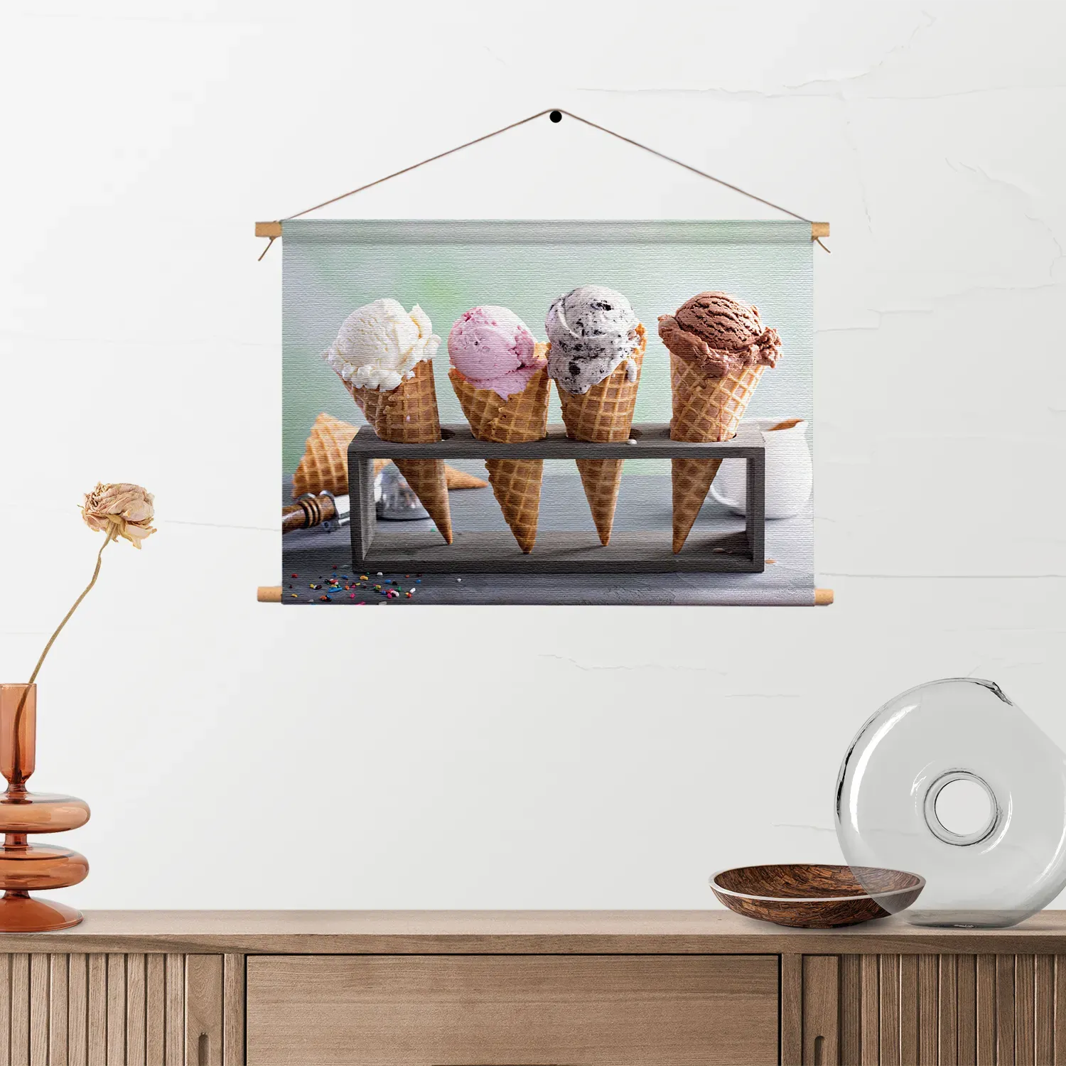 Textielposter Ijsjes op Hoorn Rechthoek Horizontaal Template TP 50 70 Horizontaal Eten En Drinken 50 2