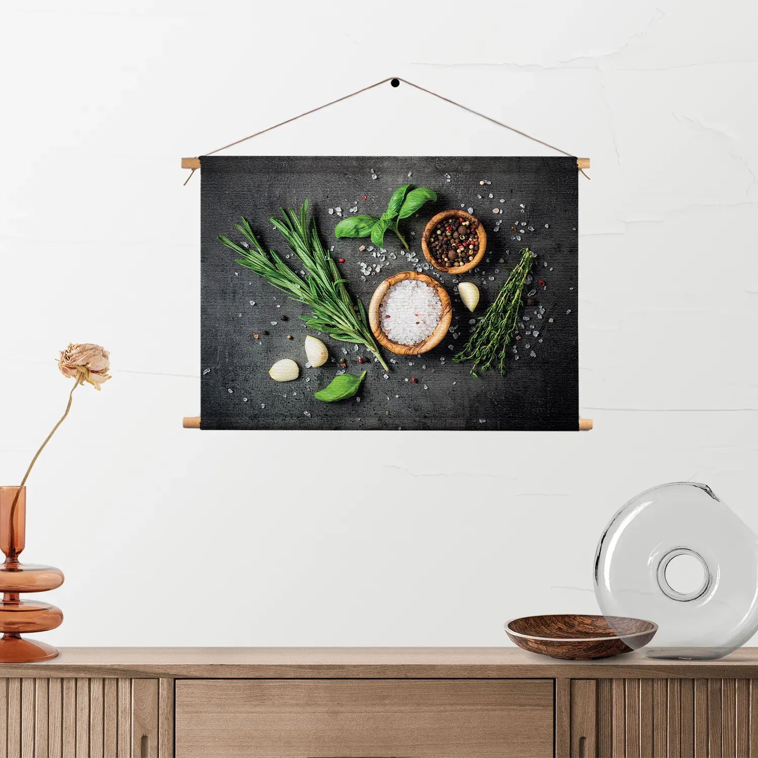 Textielposter Specerijen met Groen Rechthoek Horizontaal Template TP 50 70 Horizontaal Eten En Drinken 63 2