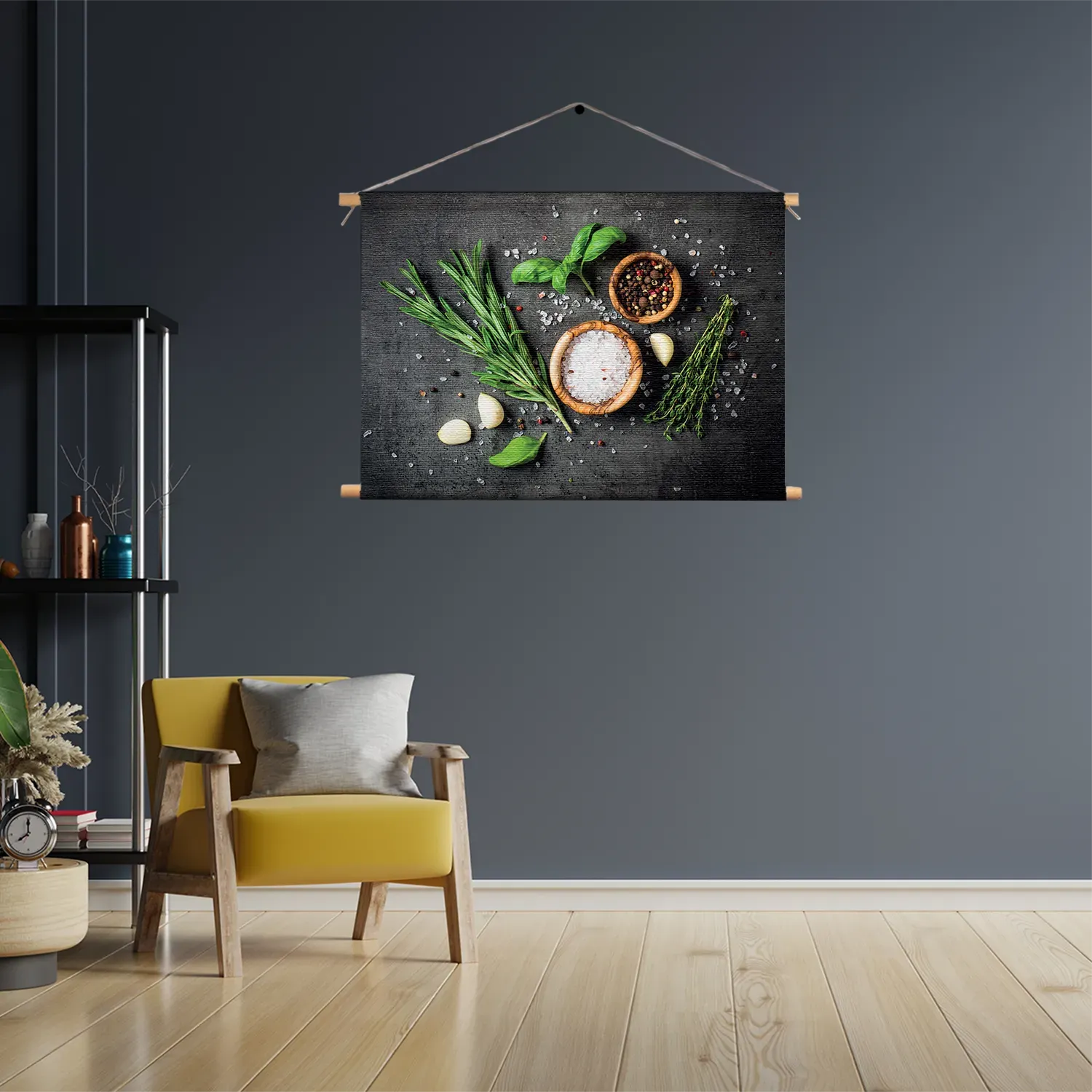 Textielposter Specerijen met Groen Rechthoek Horizontaal Template TP 50 70 Horizontaal Eten En Drinken 63 3