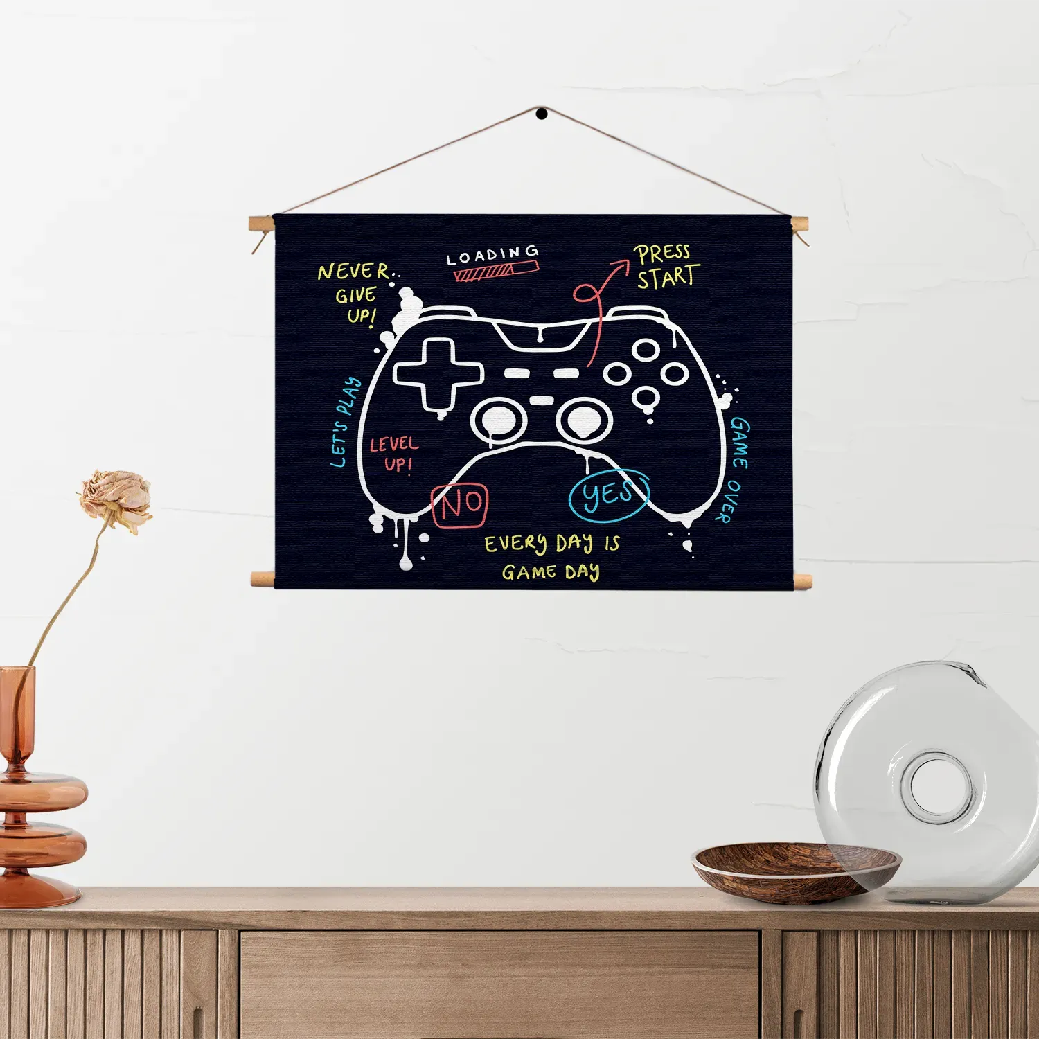 Textielposter Game Controller Rechthoek Horizontaal Template TP 50 70 Horizontaal Gaming En Spel 14 2