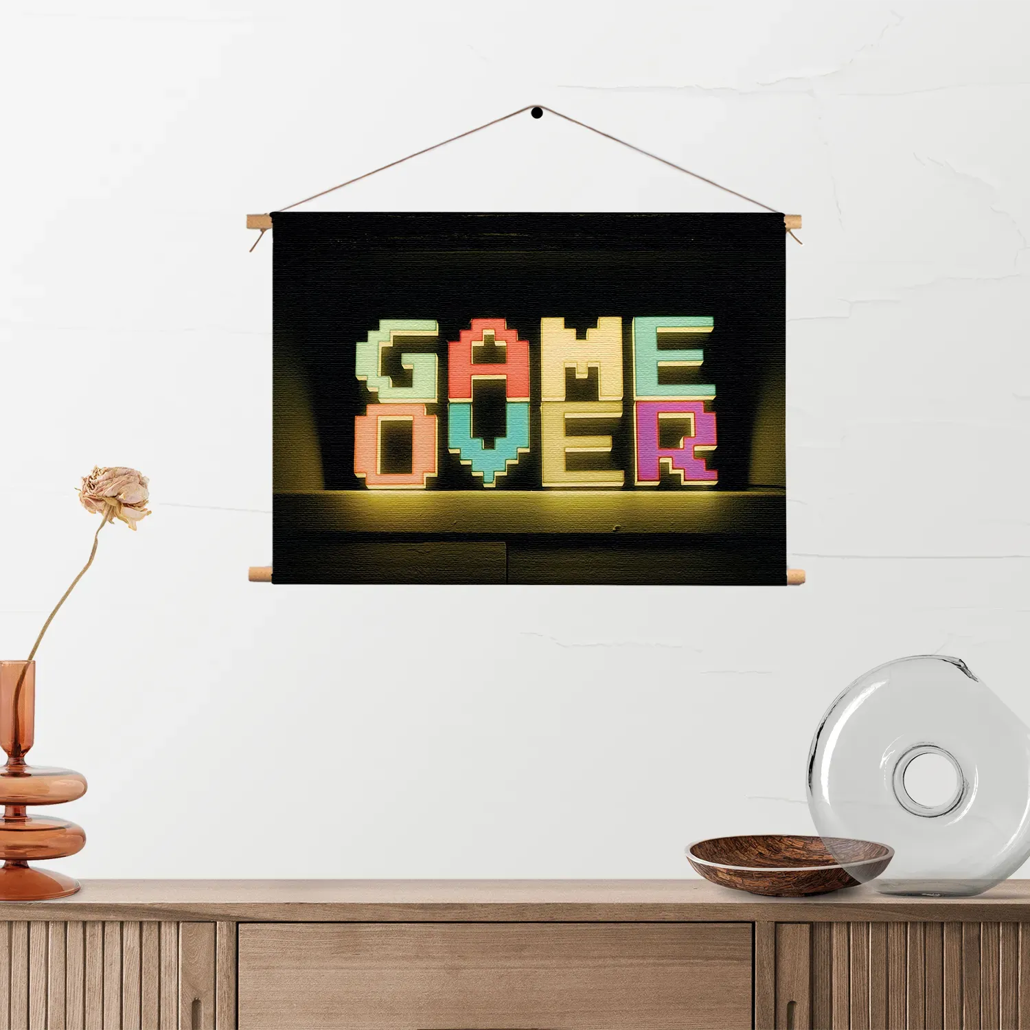 Textielposter Game Over Rechthoek Horizontaal Template TP 50 70 Horizontaal Gaming En Spel 2 2