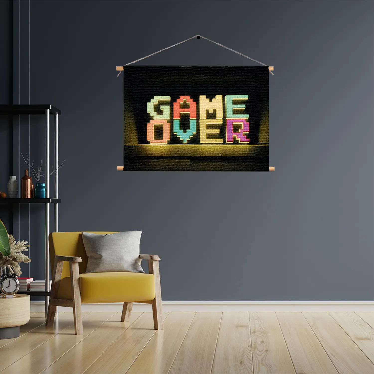 Textielposter Game Over Rechthoek Horizontaal Template TP 50 70 Horizontaal Gaming En Spel 2 3