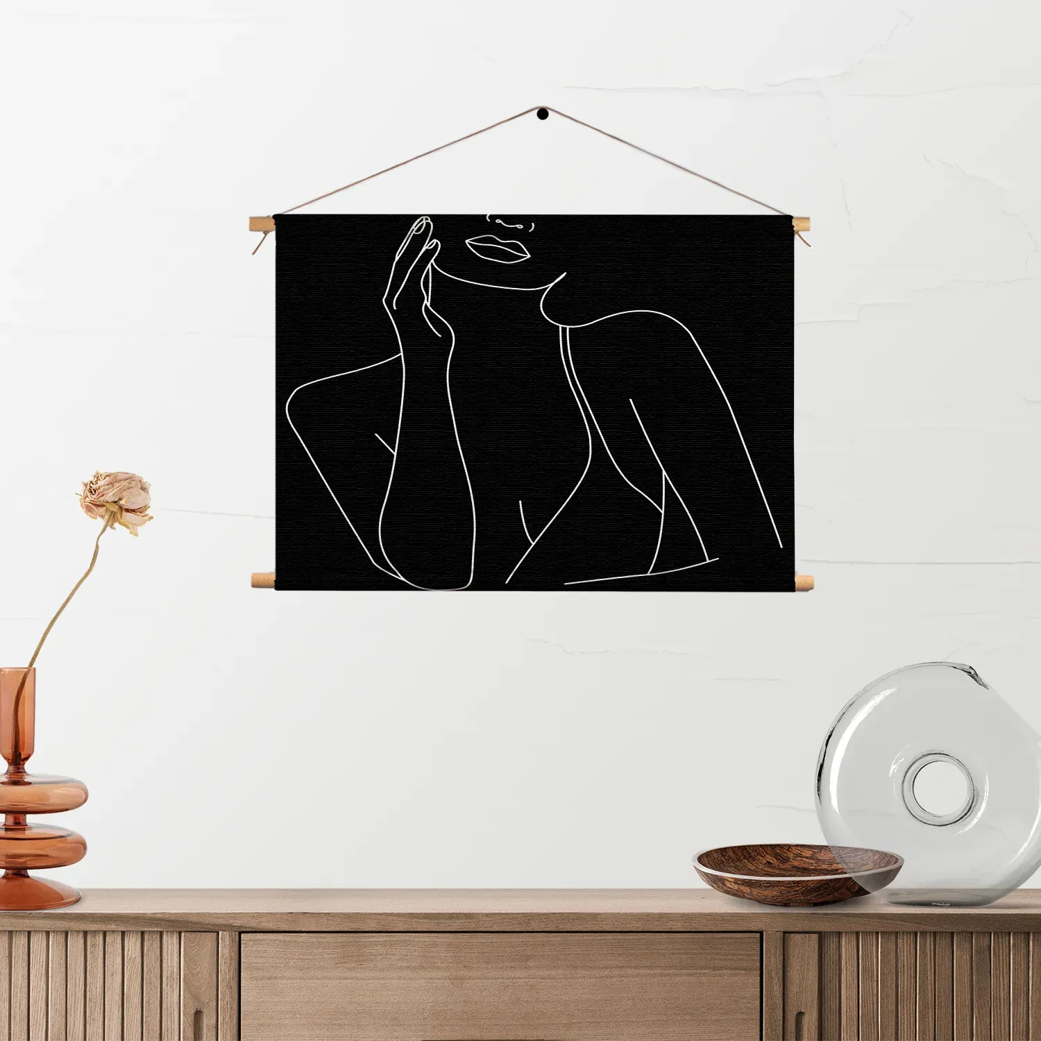 Textielposter Black and White Model 01 Rechthoek Horizontaal Template TP 50 70 Horizontaal Lifestyle 20 2