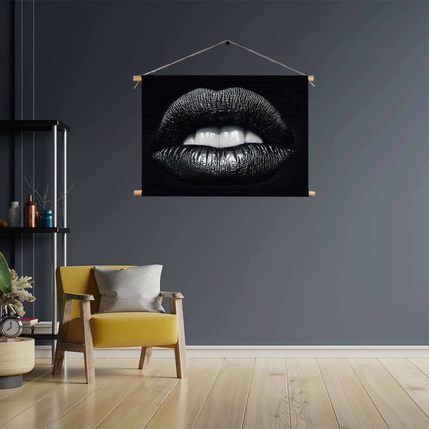 Textielposter Silver Lips Rechthoek Horizontaal Template TP 50 70 Horizontaal Lifestyle 4 3