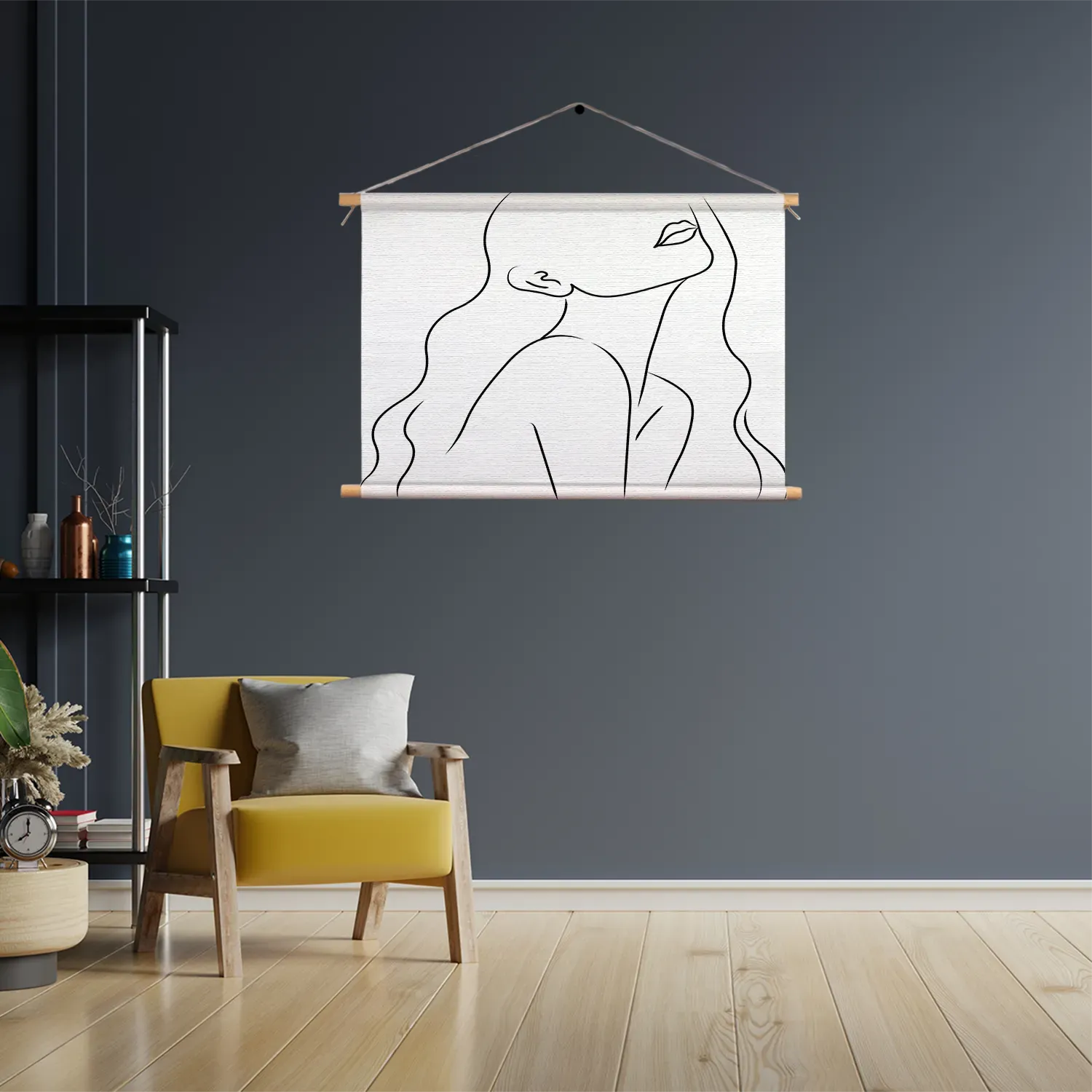 Textielposter Afwezig Model Rechthoek Horizontaal Template TP 50 70 Horizontaal Lifestyle 7 3