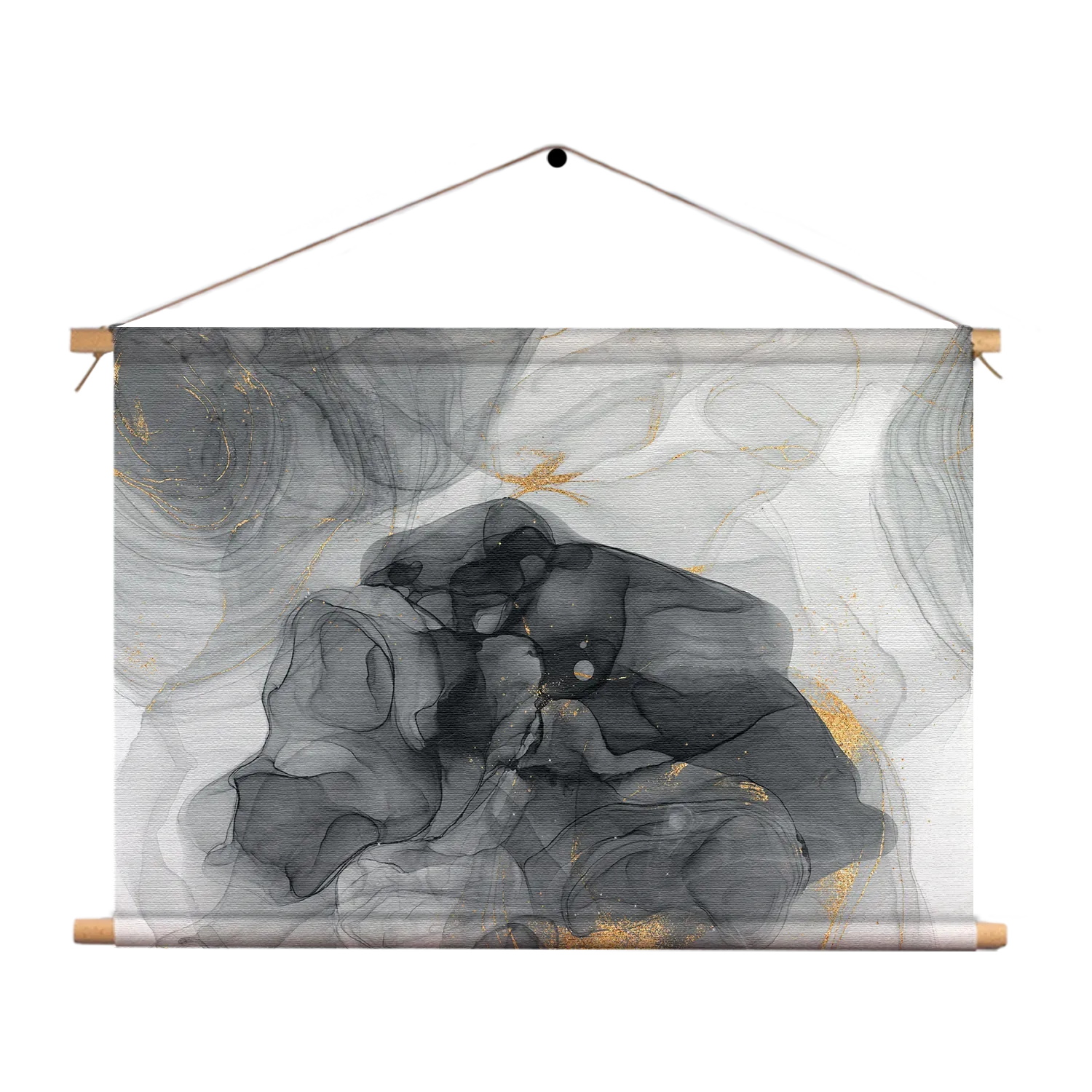 Textielposter Abstract Marmer Look Grijs met Goud 02 Rechthoek Horizontaal Template TP 50 70 Horizontaal Marmer 10 1