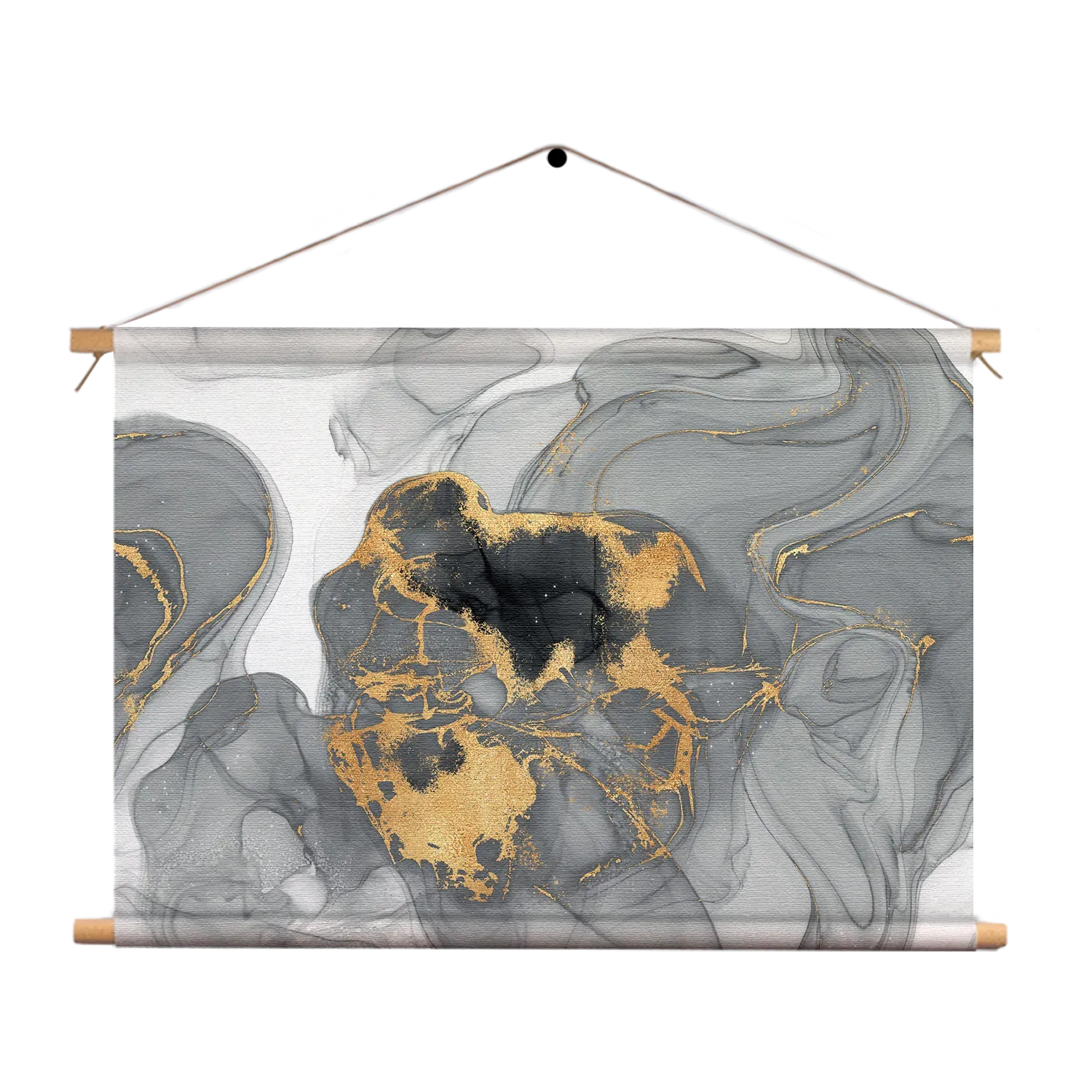 Textielposter Abstract Marmer Look Grijs met Goud 03 Rechthoek Horizontaal Template TP 50 70 Horizontaal Marmer 11 1