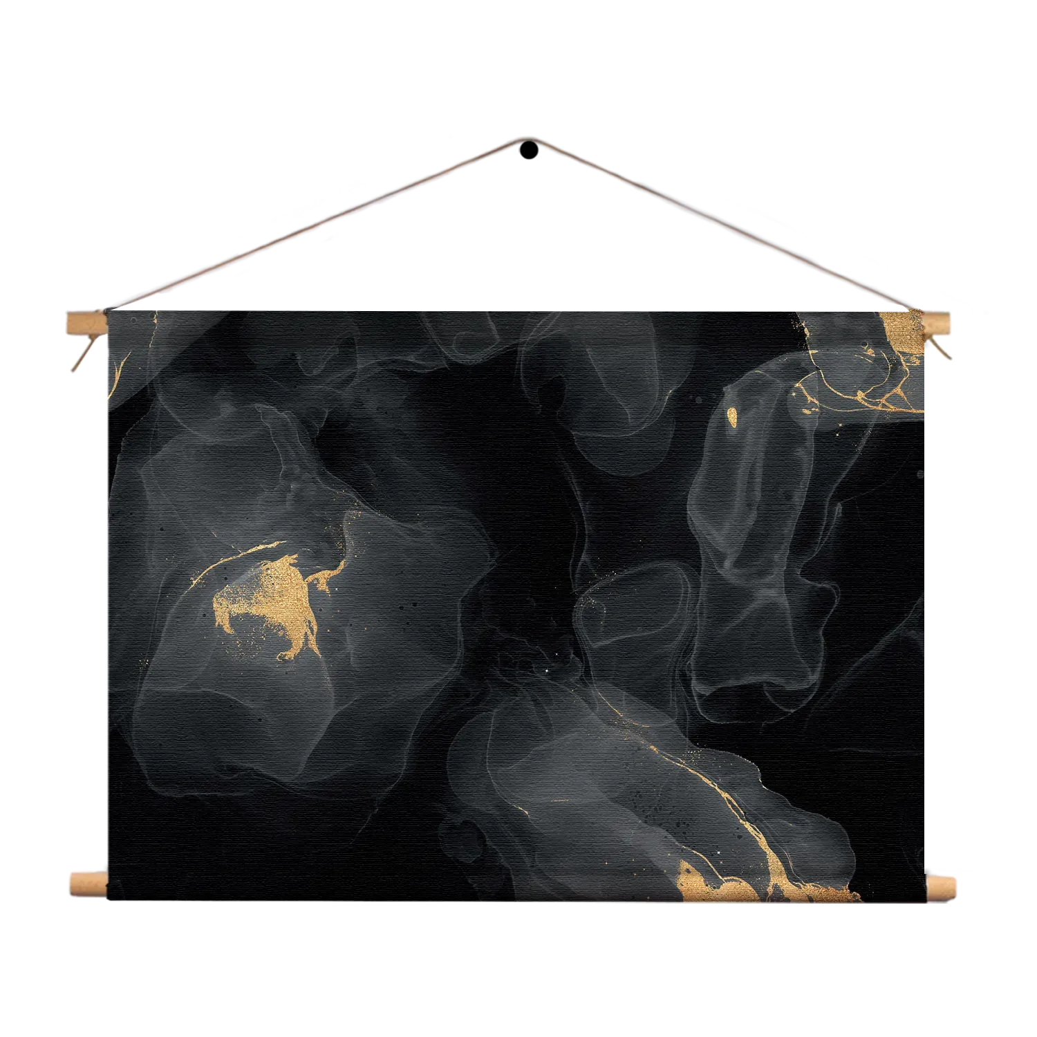 Textielposter Abstract Marmer Look Zwart met Goud 03 Rechthoek Horizontaal Template TP 50 70 Horizontaal Marmer 12 1