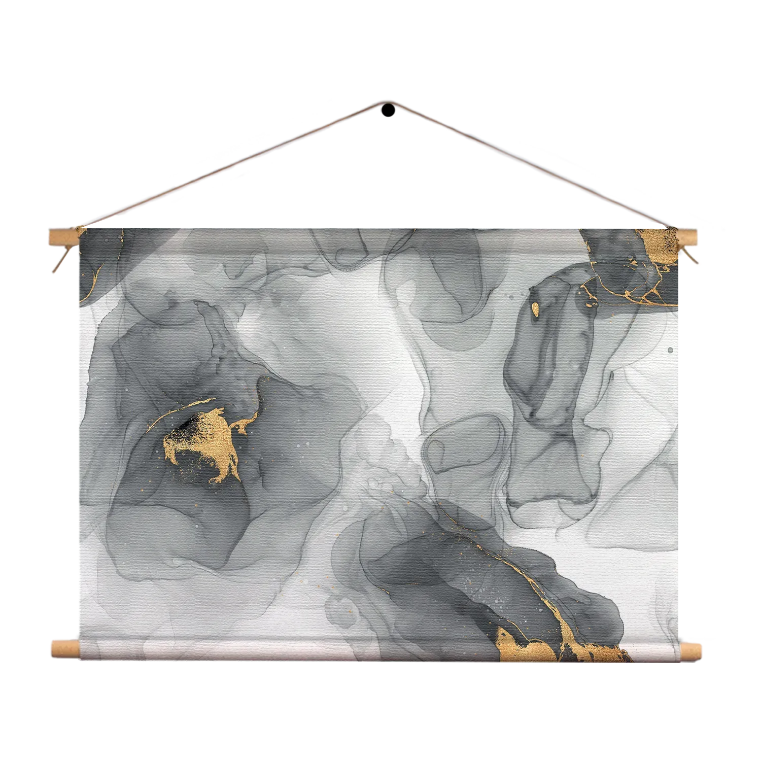 Textielposter Abstract Marmer Look Grijs met Goud 04 Rechthoek Horizontaal Template TP 50 70 Horizontaal Marmer 13 1