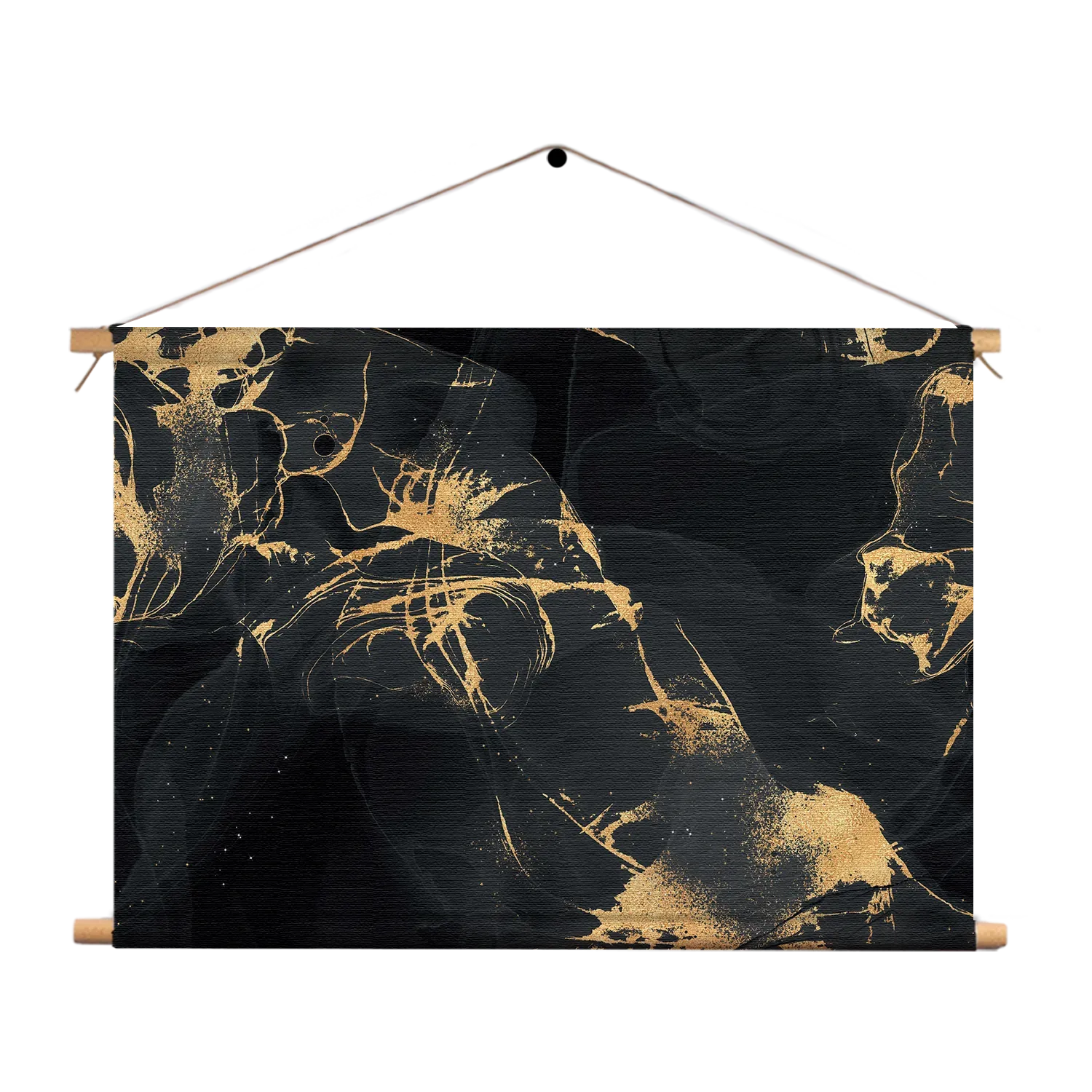 Textielposter Abstract Marmer Look Zwart met Goud 04 Rechthoek Horizontaal Template TP 50 70 Horizontaal Marmer 15 1