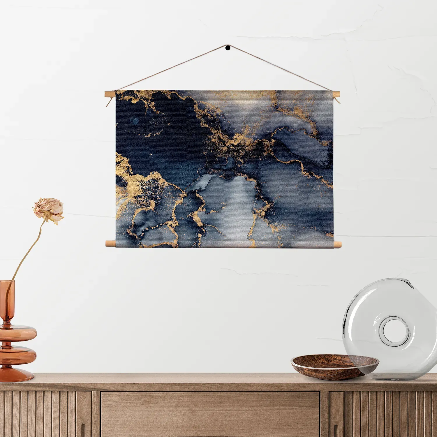 Template_TP_50-70_Horizontaal_Marmer_31-2 Textielposter Marmer Look Chique Donker Blauwtinten met Goud 02 Rechthoek Horizontaal Template TP 50 70 Horizontaal Marmer 31 2