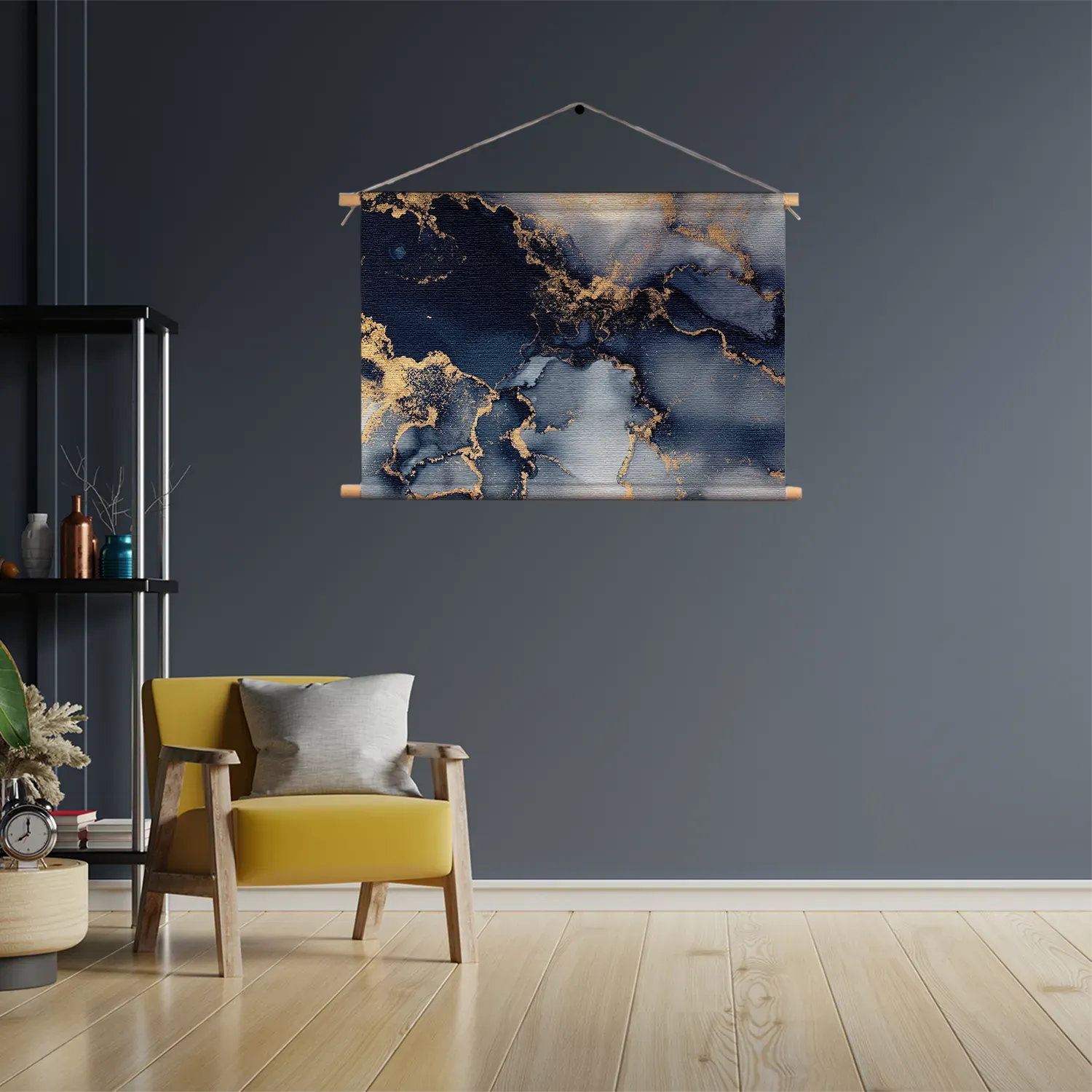 Template_TP_50-70_Horizontaal_Marmer_31-3 Textielposter Marmer Look Chique Donker Blauwtinten met Goud 02 Rechthoek Horizontaal Template TP 50 70 Horizontaal Marmer 31 3