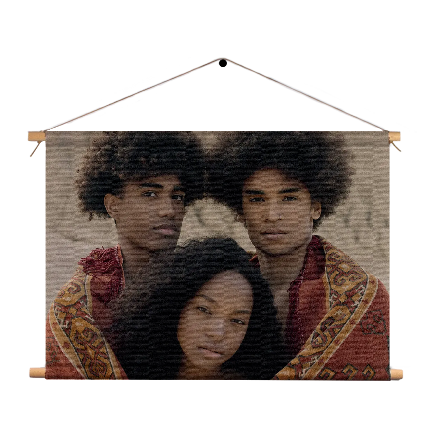 Textielposter Afro's in de Woestijn met Persisch tapijt Rechthoek Horizontaal Template TP 50 70 Horizontaal Mensen 10 1