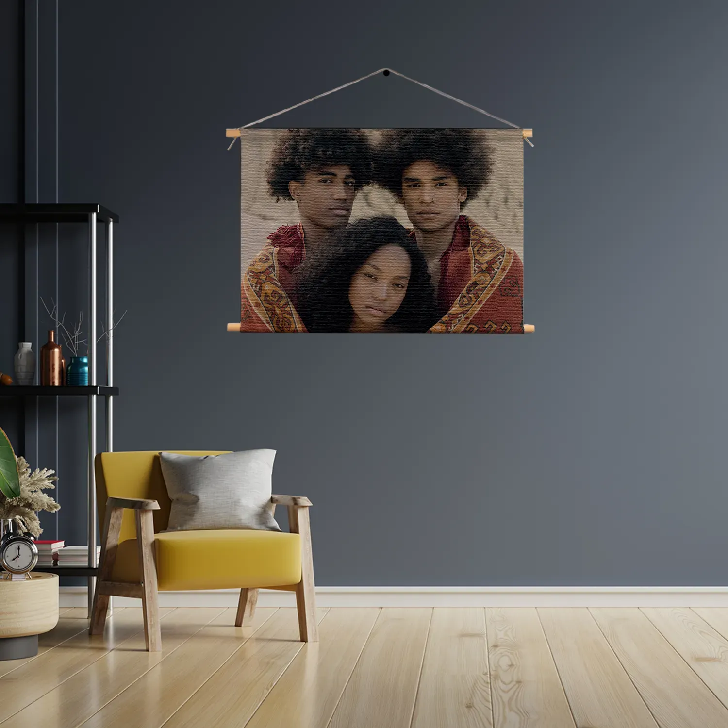 Textielposter Afro's in de Woestijn met Persisch tapijt Rechthoek Horizontaal Template TP 50 70 Horizontaal Mensen 10 3