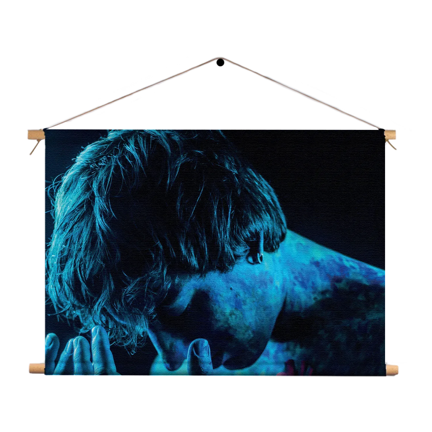 Textielposter Mystrieuze Man Blauw Rechthoek Horizontaal Template TP 50 70 Horizontaal Mensen 14 1