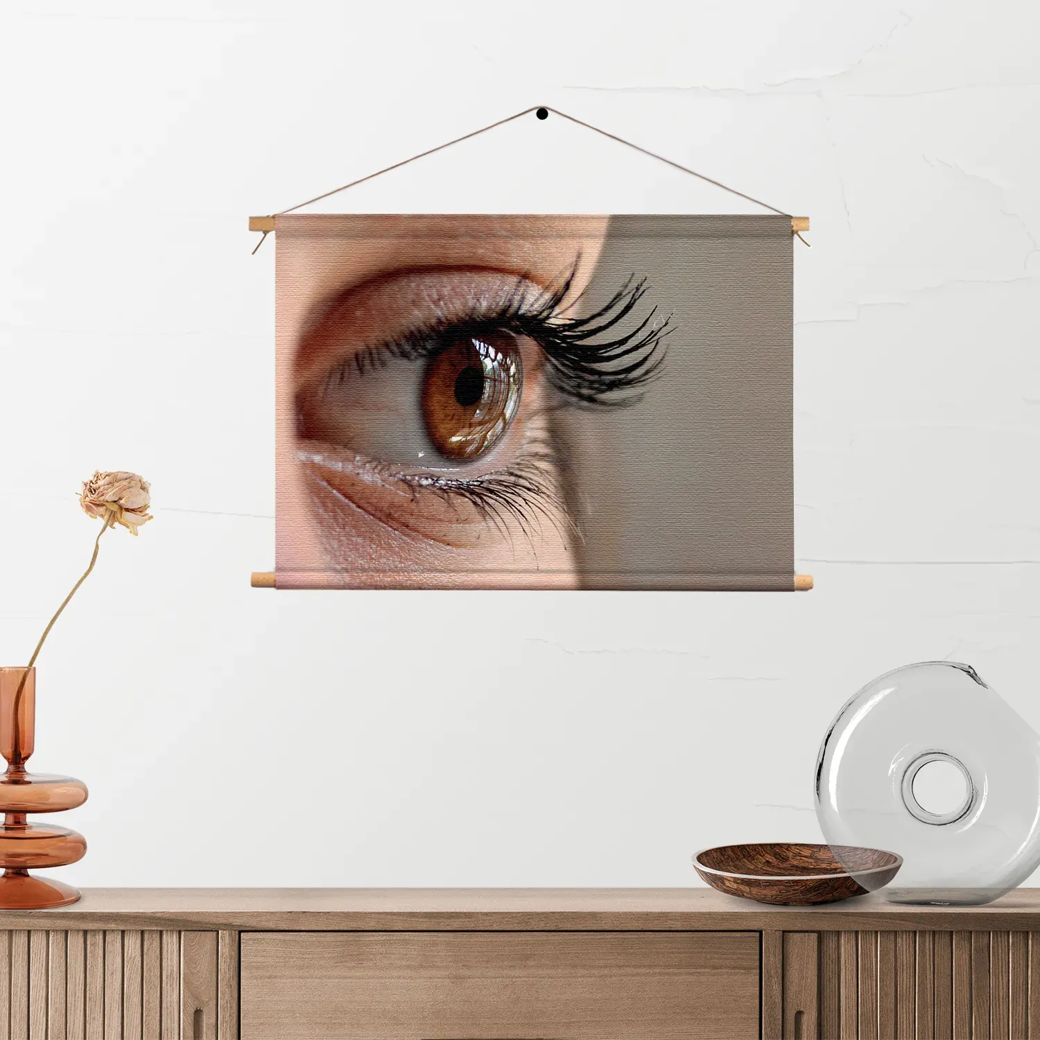 Textielposter Het Bruine Oog Rechthoek Horizontaal Template TP 50 70 Horizontaal Mensen 19 2