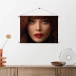 Textielposter Mooie Vrouw Met Oranje Haar Rechthoek Horizontaal Template TP 50 70 Horizontaal Mensen 20 2