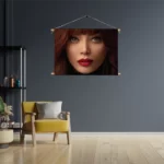 Textielposter Mooie Vrouw Met Oranje Haar Rechthoek Horizontaal Template TP 50 70 Horizontaal Mensen 20 3