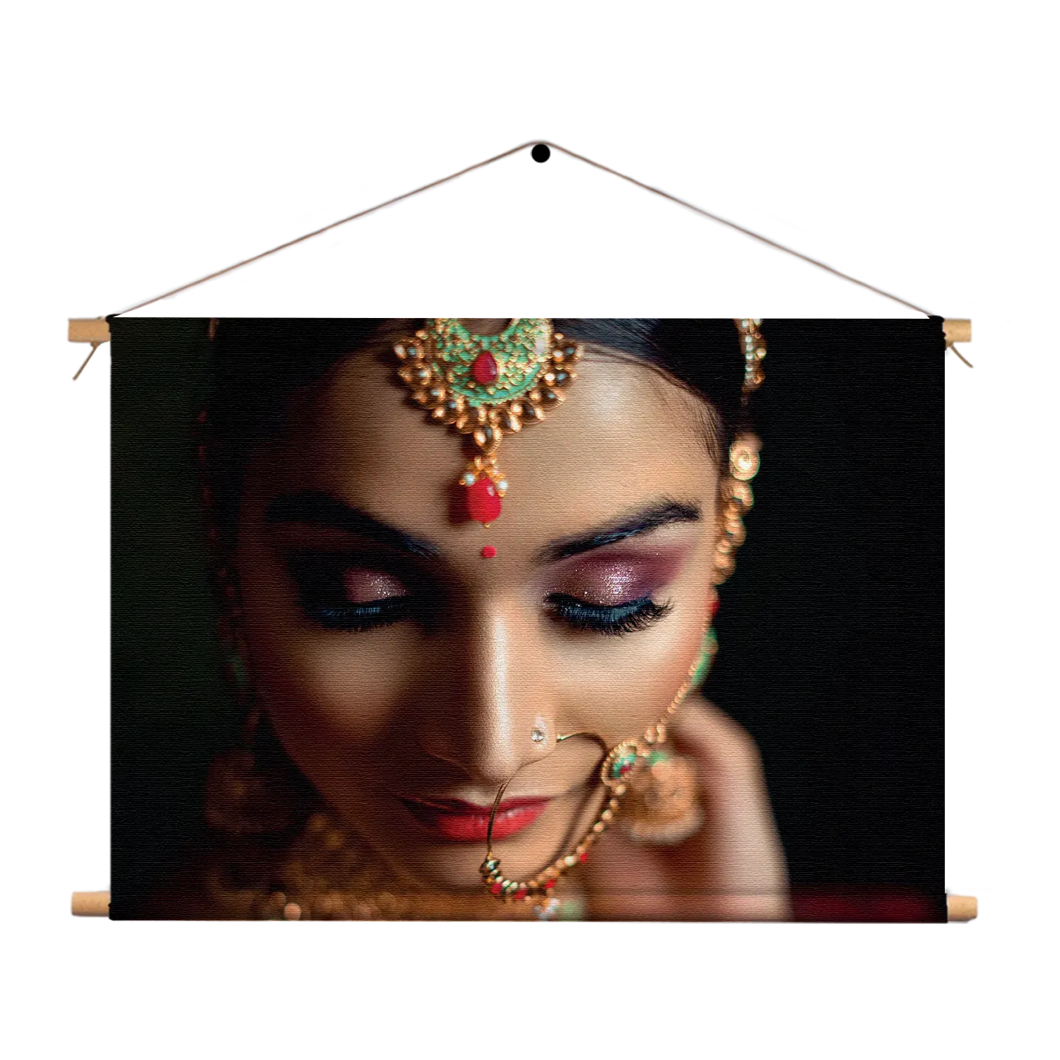 Textielposter Indiaanse Vrouw In Kostuum Rechthoek Horizontaal Template TP 50 70 Horizontaal Mensen 21 1