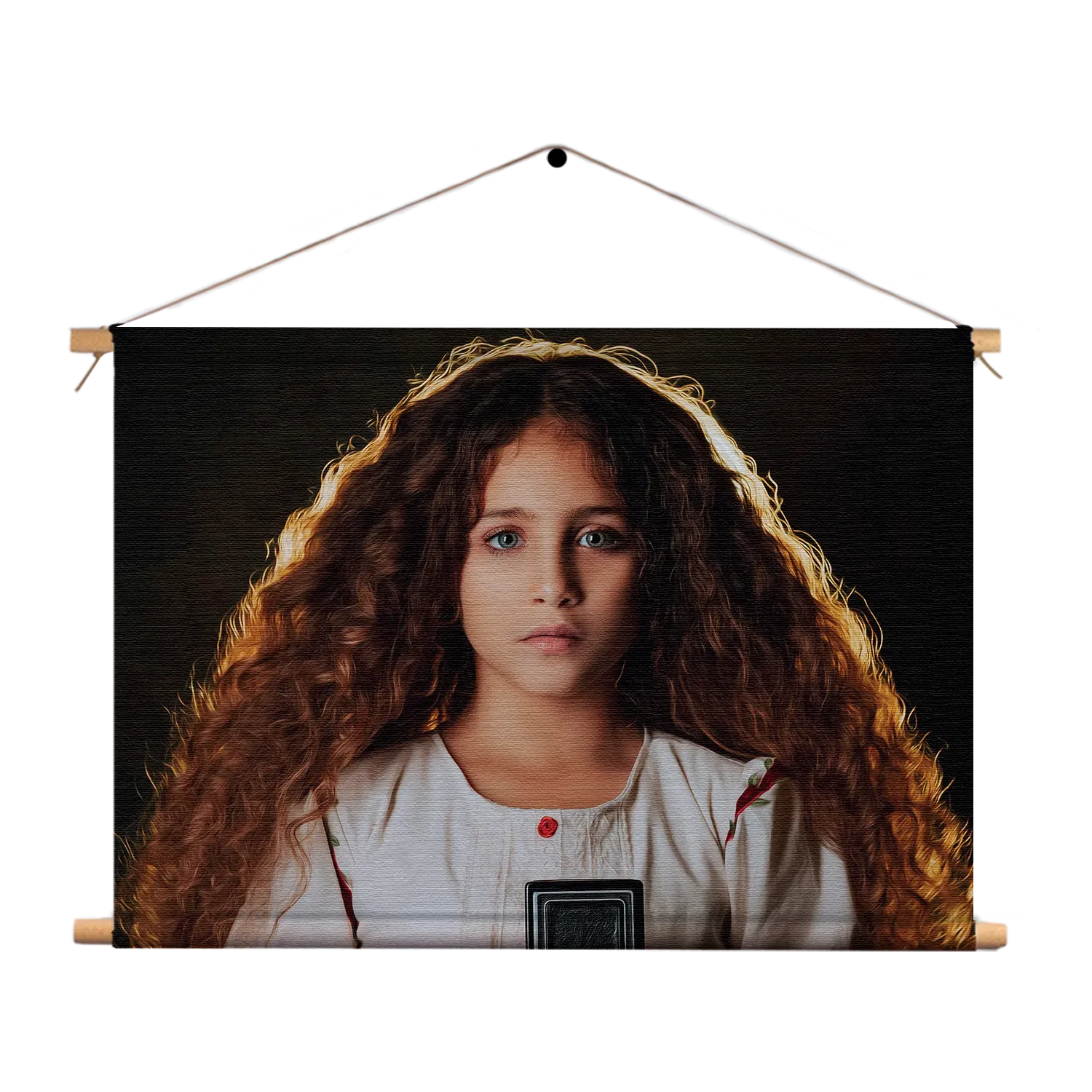 Textielposter Mooi Jong Meisje Met Camera Rechthoek Horizontaal Template TP 50 70 Horizontaal Mensen 22 1