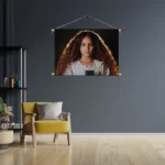 Textielposter Mooi Jong Meisje Met Camera Rechthoek Horizontaal Template TP 50 70 Horizontaal Mensen 22 3