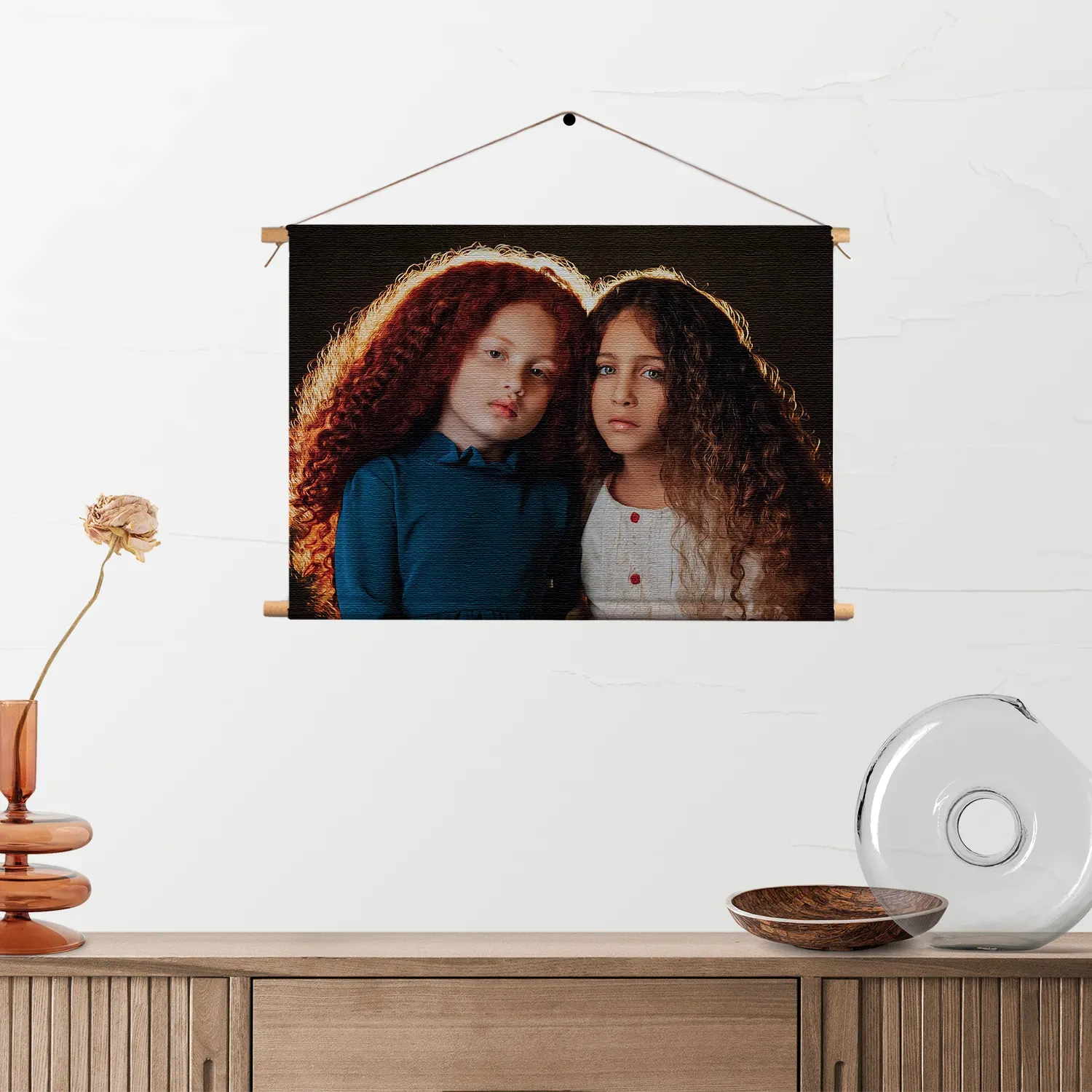 Template_TP_50-70_Horizontaal_Mensen_23-2 Textielposter Twee Jonge Meiden Met Krullend Haar Rechthoek Horizontaal Template TP 50 70 Horizontaal Mensen 23 2