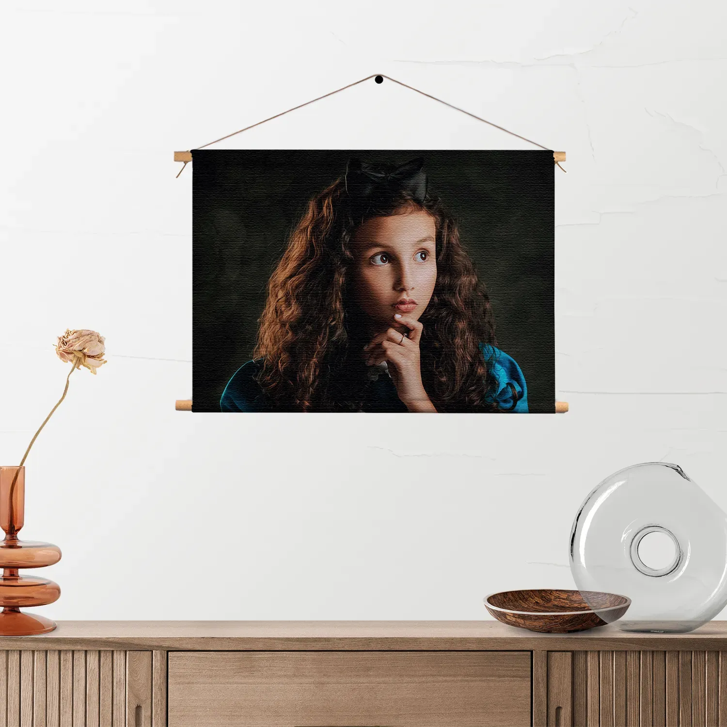 Textielposter Mooi Jong meisje In Kledij Rechthoek Horizontaal Template TP 50 70 Horizontaal Mensen 24 2