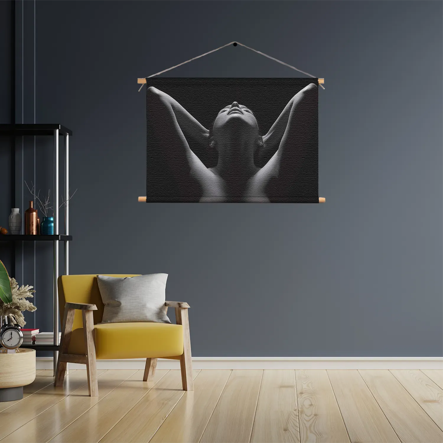 Textielposter Mooie Vrouw met ontbloot Bovenlichaam Rechthoek Horizontaal Template TP 50 70 Horizontaal Mensen 30 3