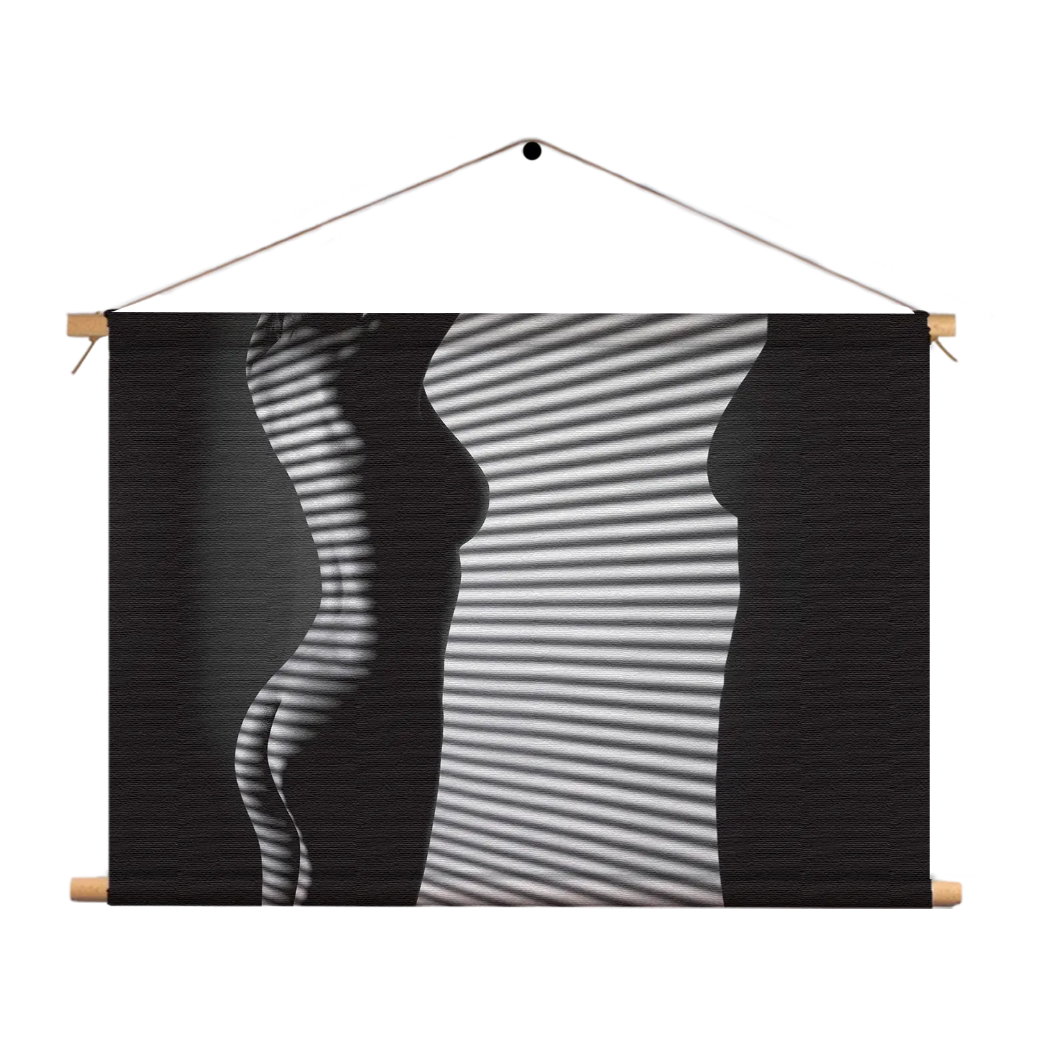 Textielposter Blote Vrouw Achter Jaloezie 01 Rechthoek Horizontaal Template TP 50 70 Horizontaal Mensen 32 1