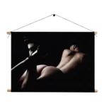 Textielposter Blote Vrouw achterzijde Met Hoed Rechthoek Horizontaal Template TP 50 70 Horizontaal Mensen 37 1