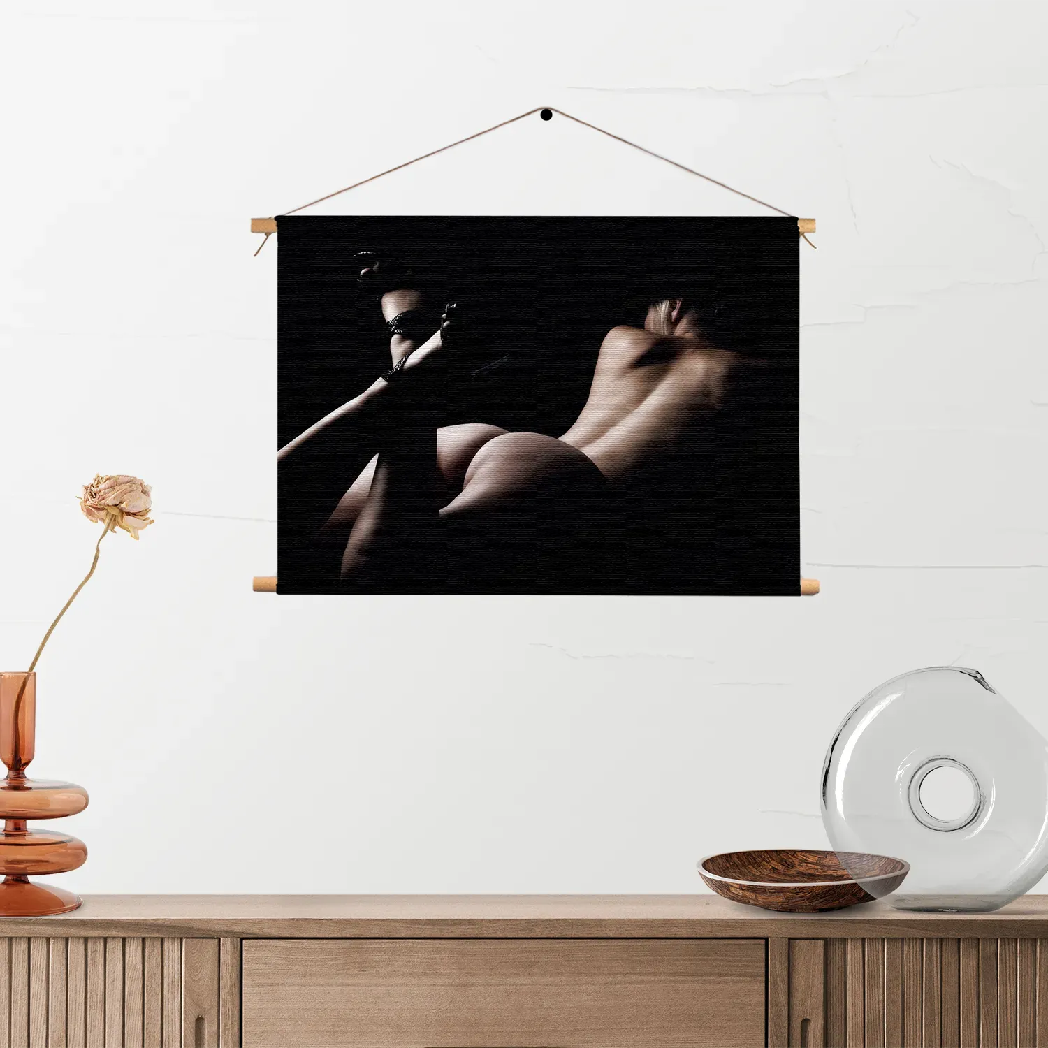 Textielposter Blote Vrouw achterzijde Met Hoed Rechthoek Horizontaal Template TP 50 70 Horizontaal Mensen 37 2