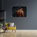 Textielposter Blote Man Van De Achterzijde Rechthoek Horizontaal Template TP 50 70 Horizontaal Mensen 39 3