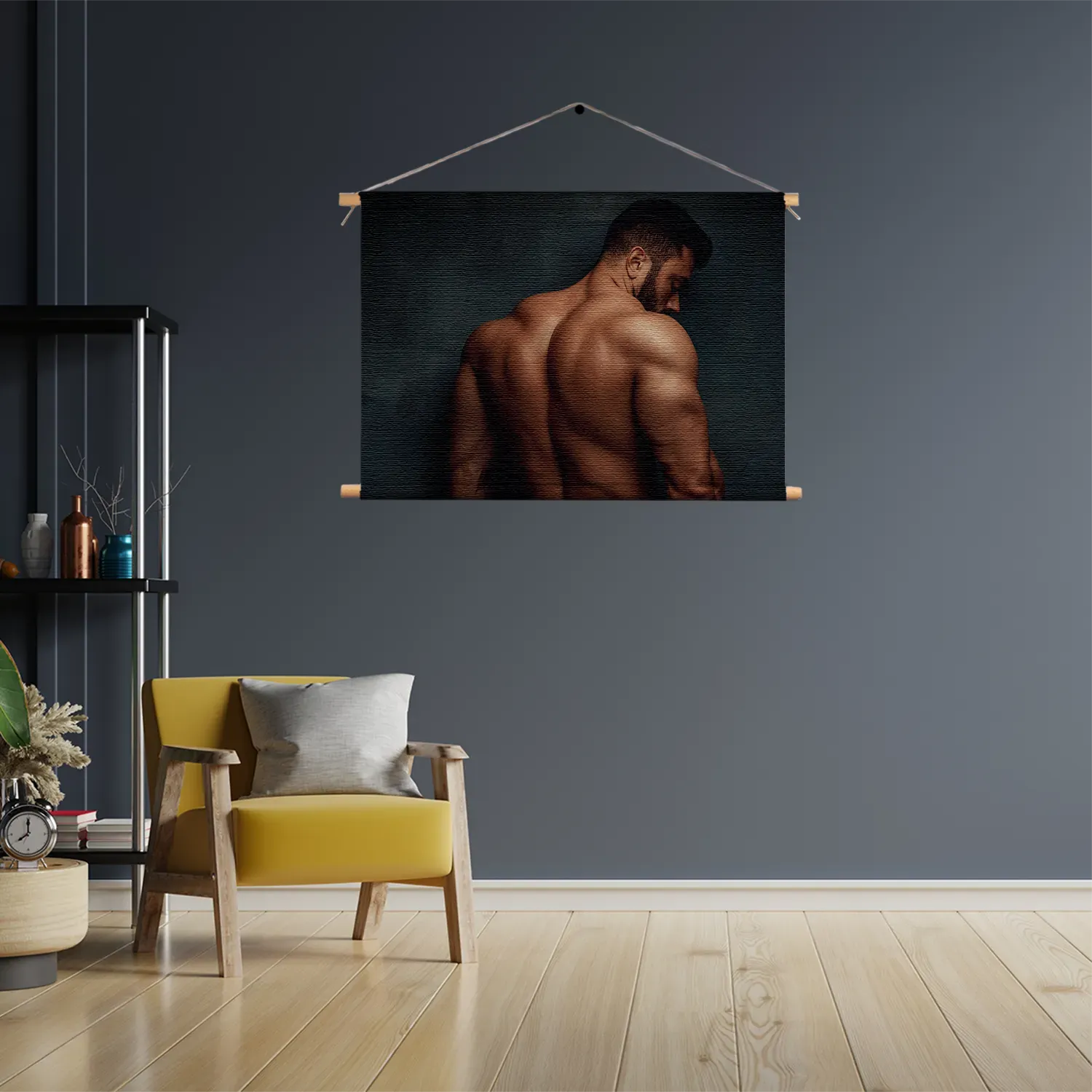 Textielposter Blote Man Van De Achterzijde Rechthoek Horizontaal Template TP 50 70 Horizontaal Mensen 39 3