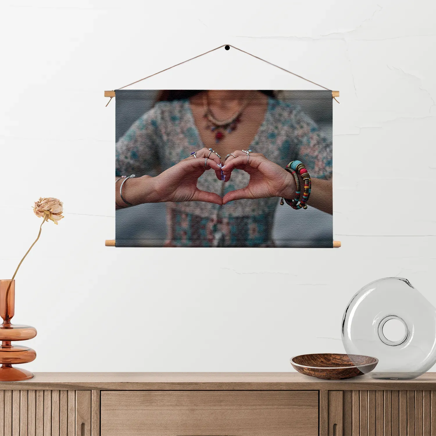 Textielposter Liefde In Een Handgebaar Rechthoek Horizontaal Template TP 50 70 Horizontaal Mensen 42 2
