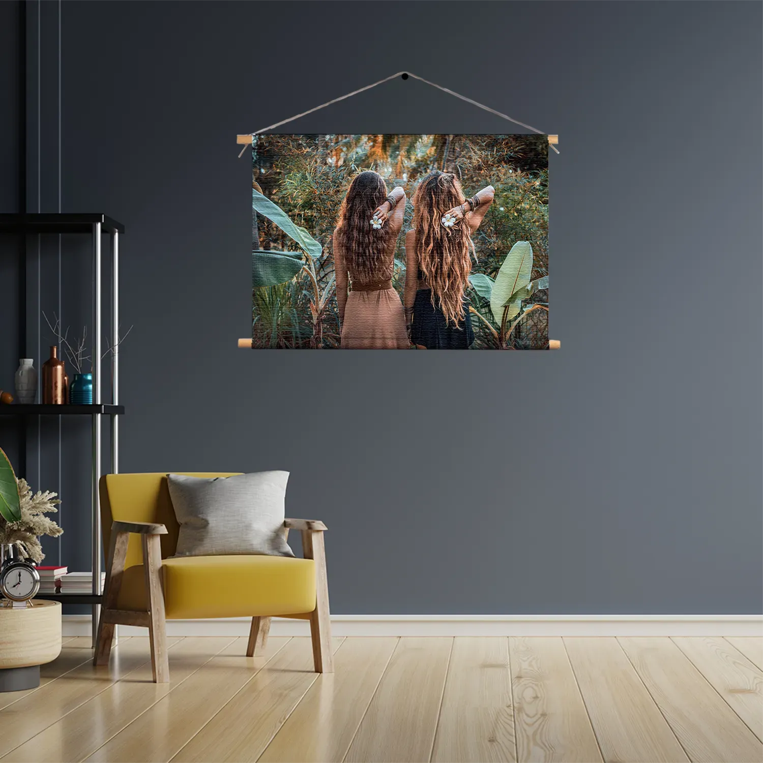 Textielposter Twee Mooie Dames In de Jungle Rechthoek Horizontaal Template TP 50 70 Horizontaal Mensen 43 3