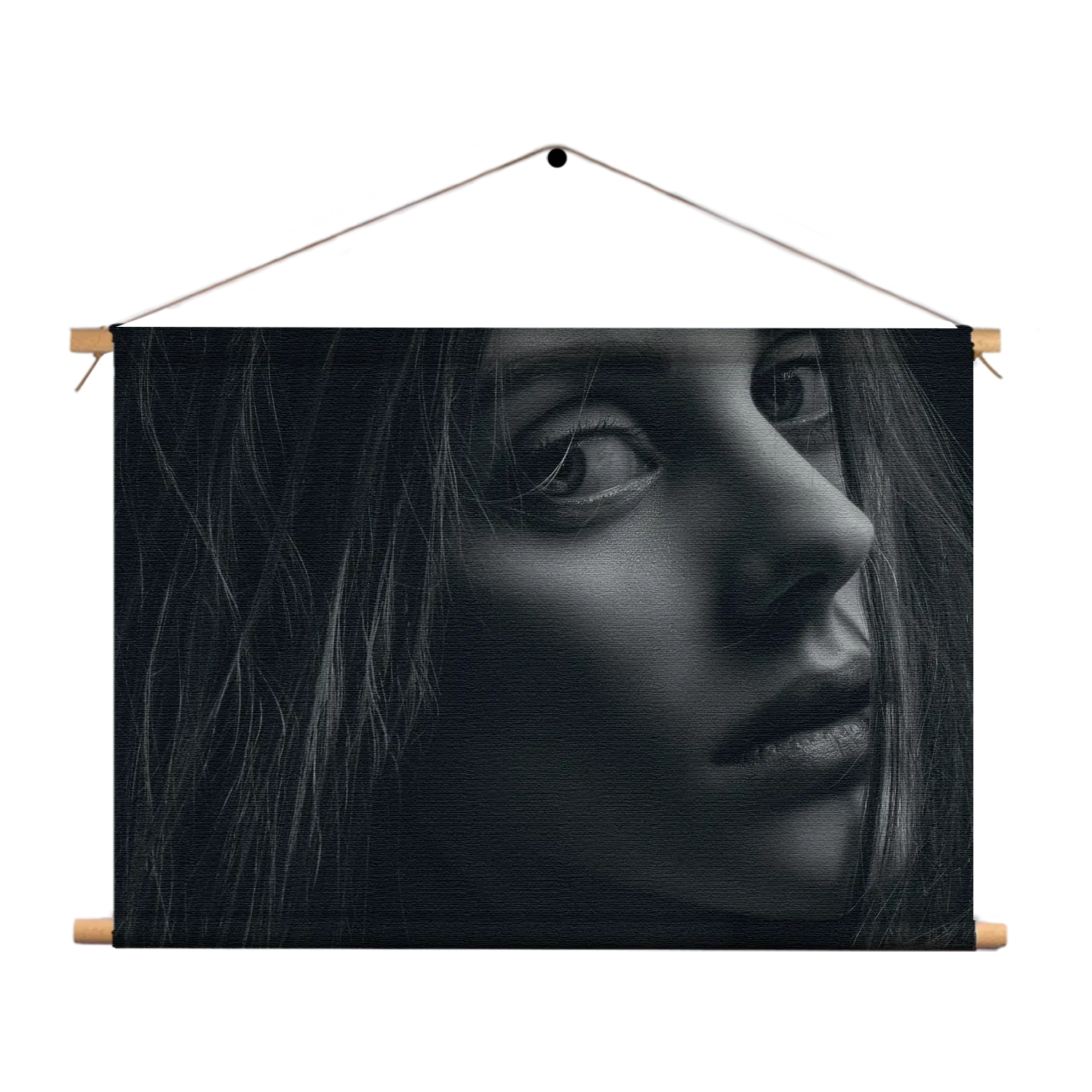 Textielposter Mooie Vrouw in Het Duister Rechthoek Horizontaal Template TP 50 70 Horizontaal Mensen 5 1