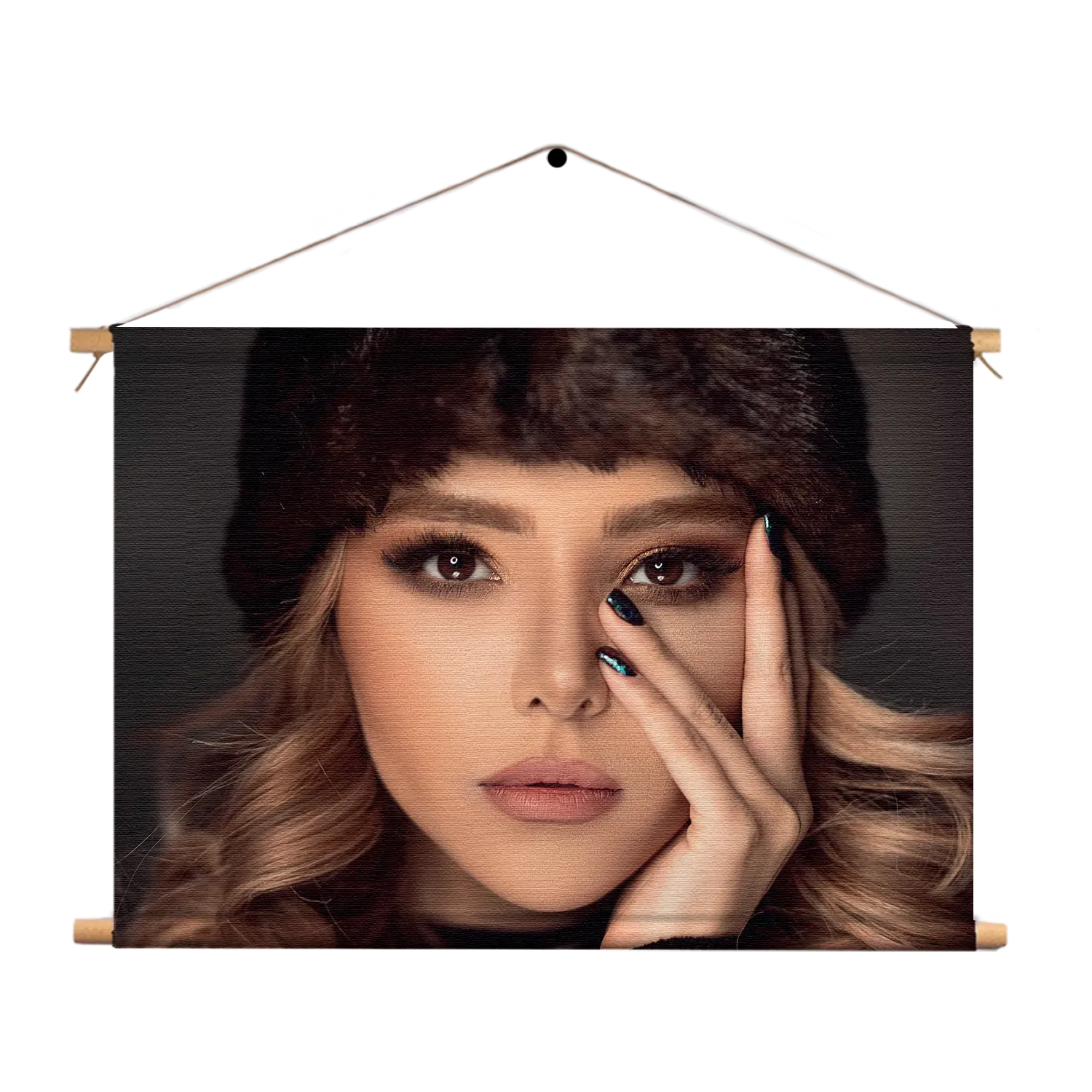 Textielposter Sexy Blonde Dame Met Oosterse Muts Rechthoek Horizontaal Template TP 50 70 Horizontaal Mensen 6 1