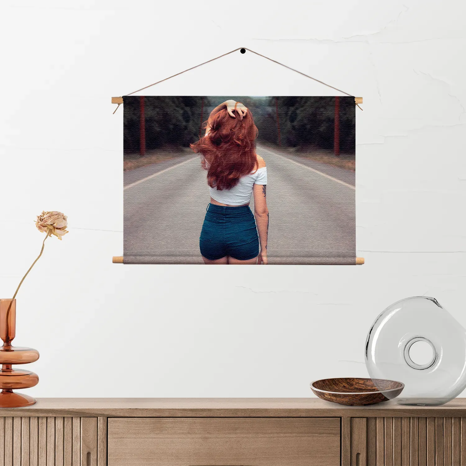 Textielposter Walk Away Rechthoek Horizontaal Template TP 50 70 Horizontaal Mensen 7 2