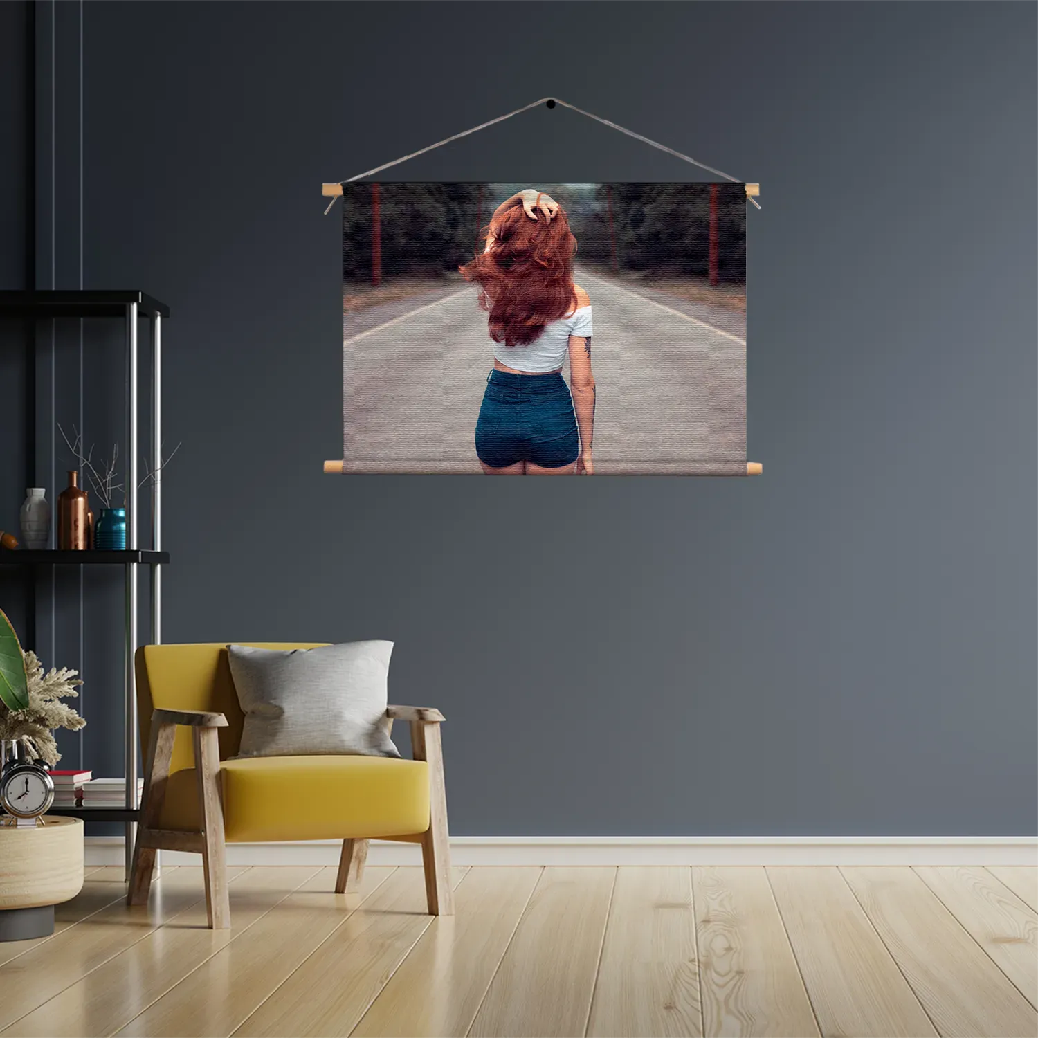 Textielposter Walk Away Rechthoek Horizontaal Template TP 50 70 Horizontaal Mensen 7 3