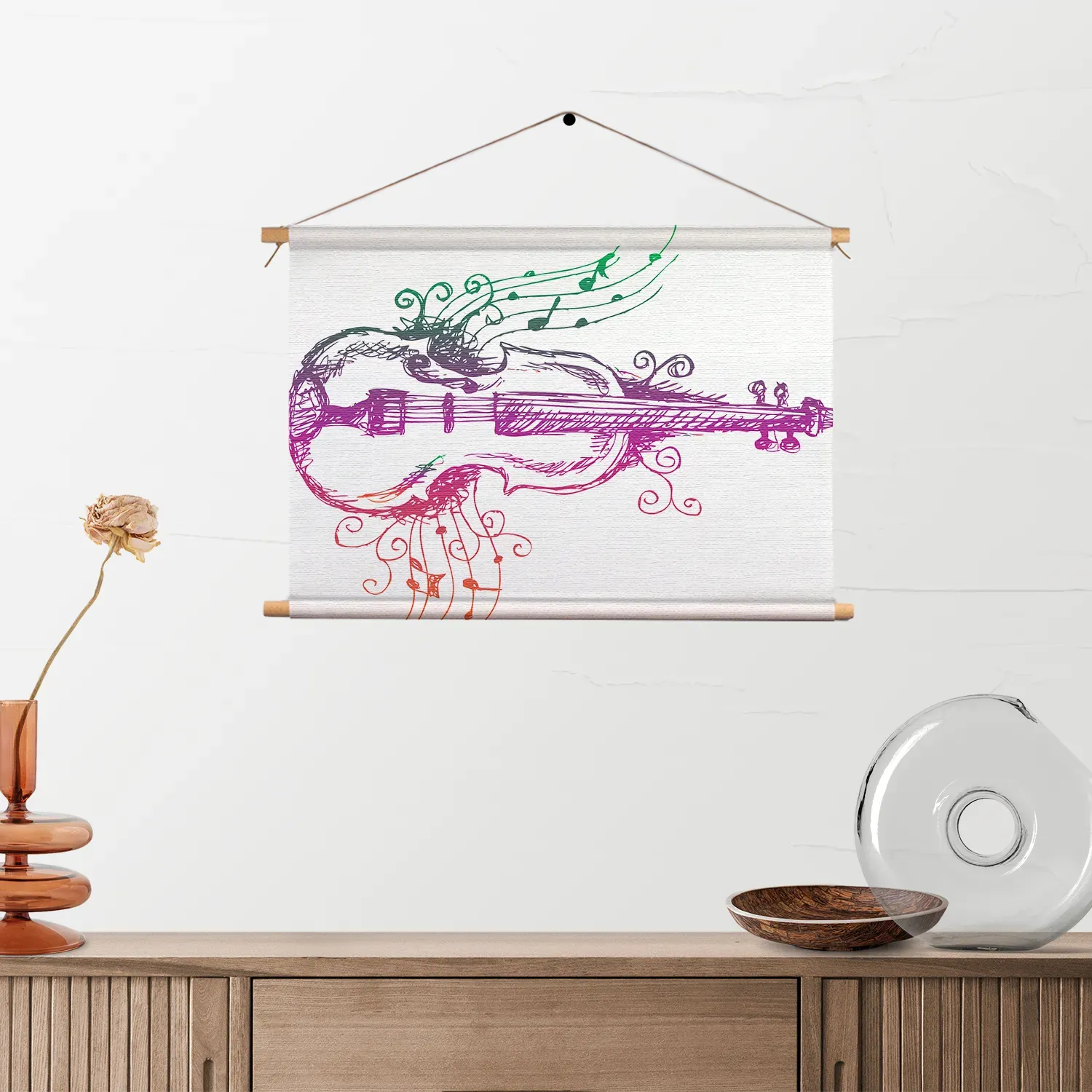 Textielposter Viool Rechthoek Horizontaal Template TP 50 70 Horizontaal Muziek 19 2