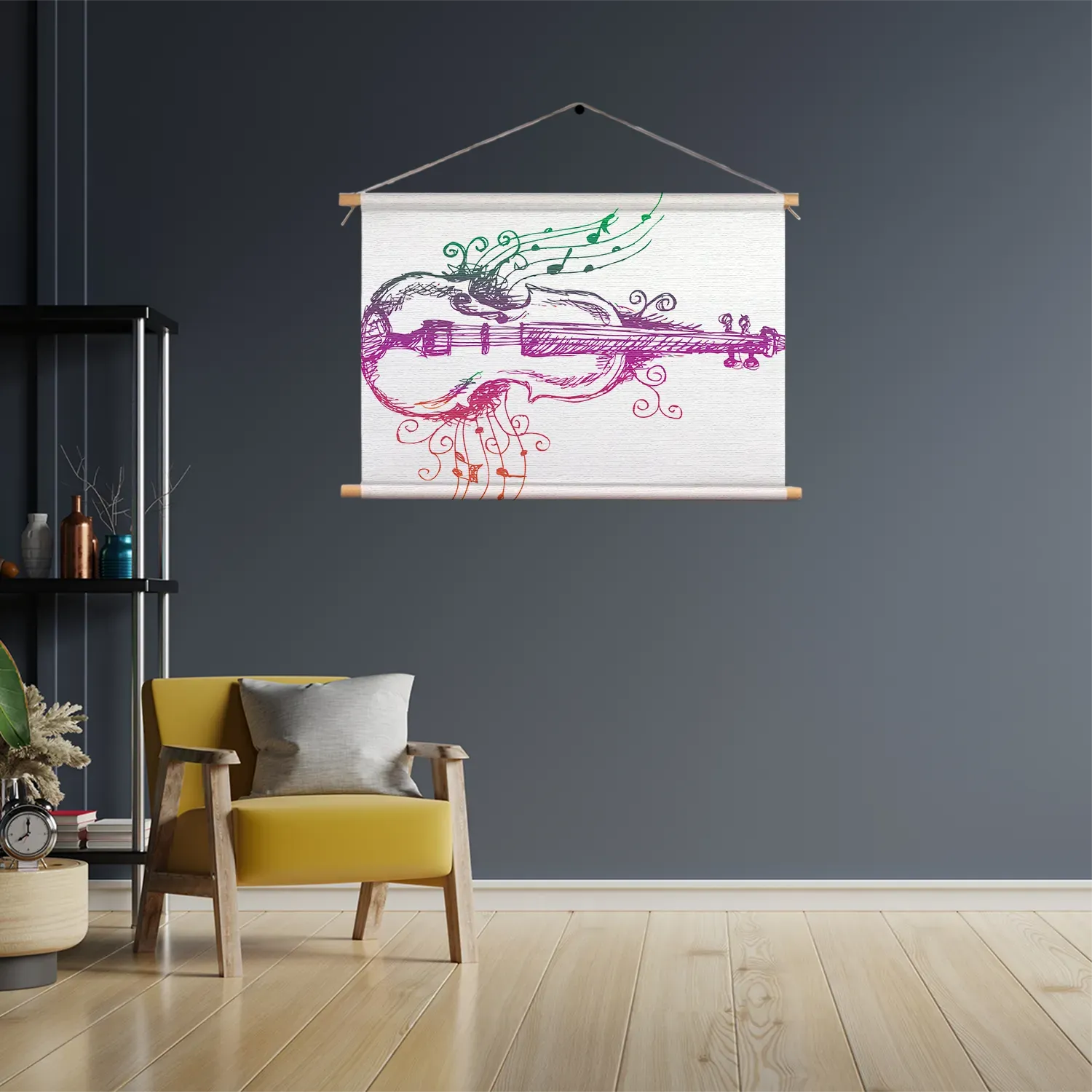 Textielposter Viool Rechthoek Horizontaal Template TP 50 70 Horizontaal Muziek 19 3