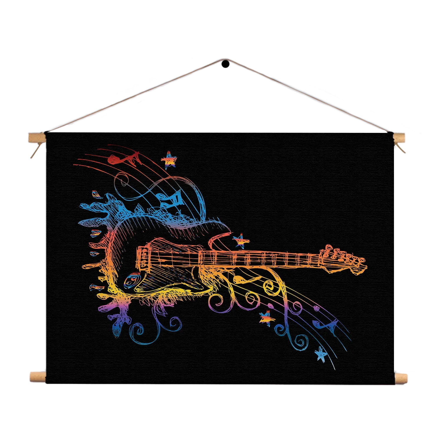 Textielposter Gitaar Rechthoek Horizontaal Template TP 50 70 Horizontaal Muziek 20 1