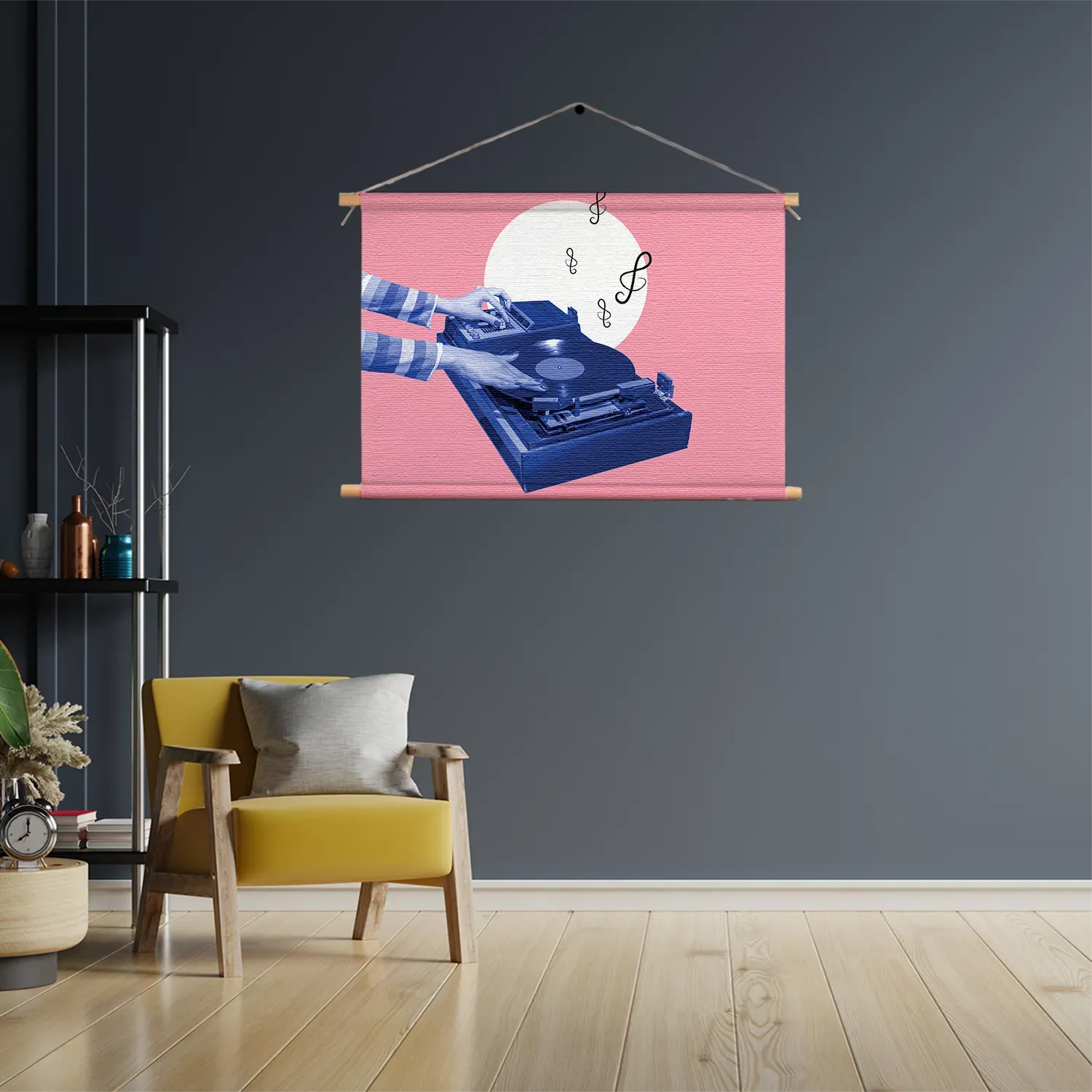 Textielposter Old School DJ Rechthoek Horizontaal Template TP 50 70 Horizontaal Muziek 3 3