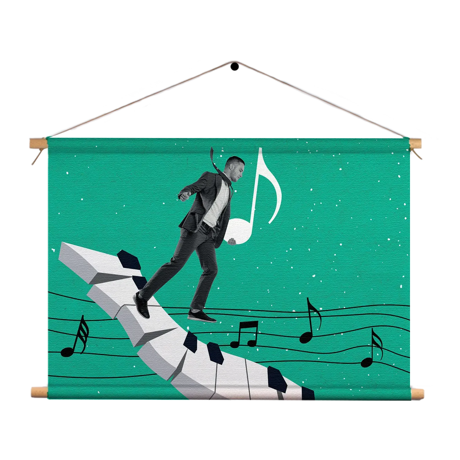 Textielposter Piano Muziek Rechthoek Horizontaal Template TP 50 70 Horizontaal Muziek 5 1