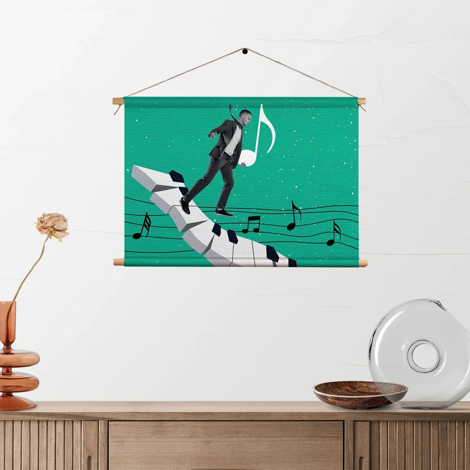 Textielposter Piano Muziek Rechthoek Horizontaal Template TP 50 70 Horizontaal Muziek 5 2