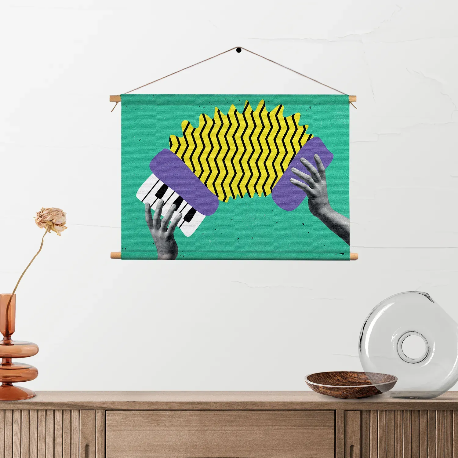 Textielposter Accordeon Rechthoek Horizontaal Template TP 50 70 Horizontaal Muziek 7 2