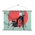 Textielposter Drummen Als Een Baas Rechthoek Horizontaal Template TP 50 70 Horizontaal Muziek 9 1