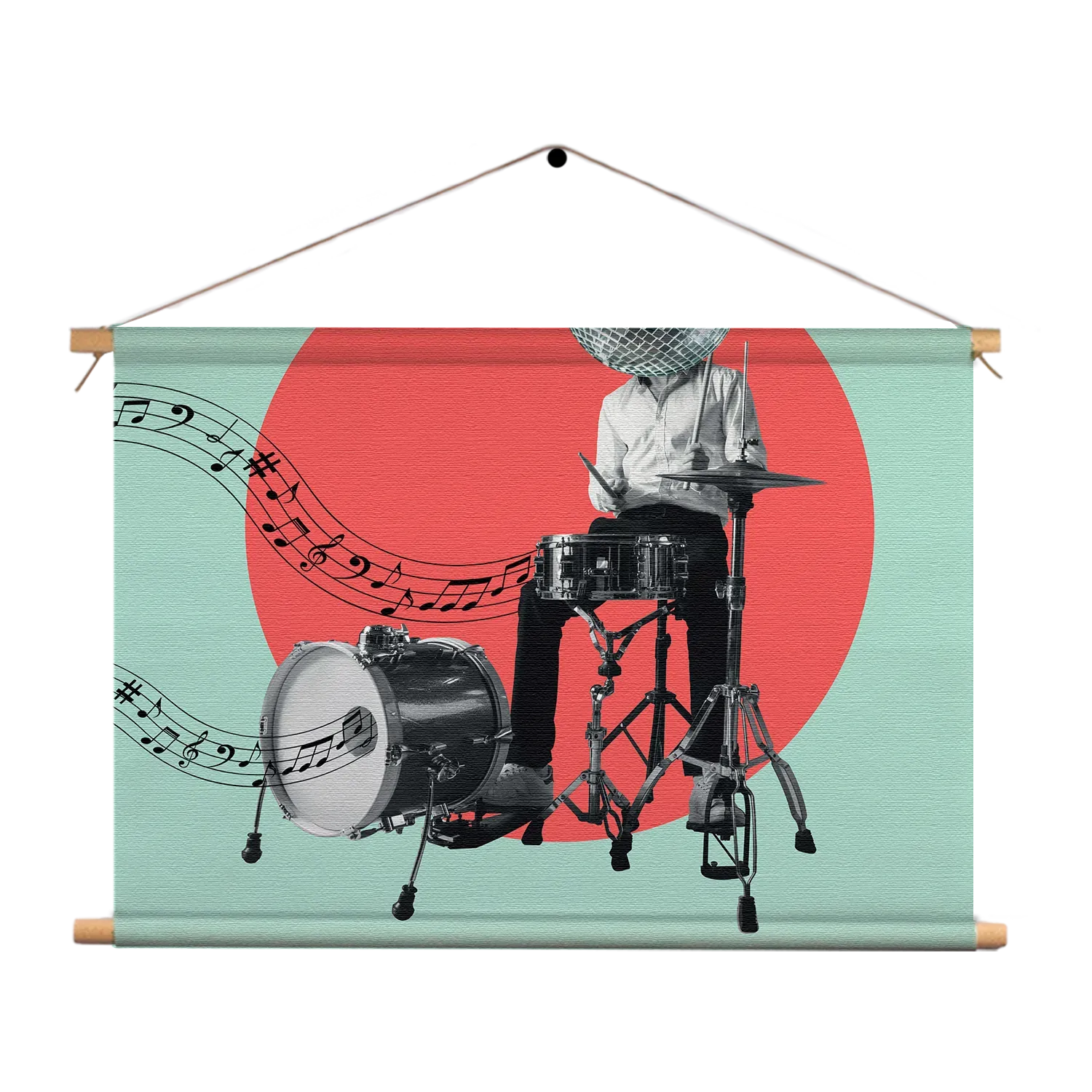 Textielposter Drummen Als Een Baas Rechthoek Horizontaal Template TP 50 70 Horizontaal Muziek 9 1