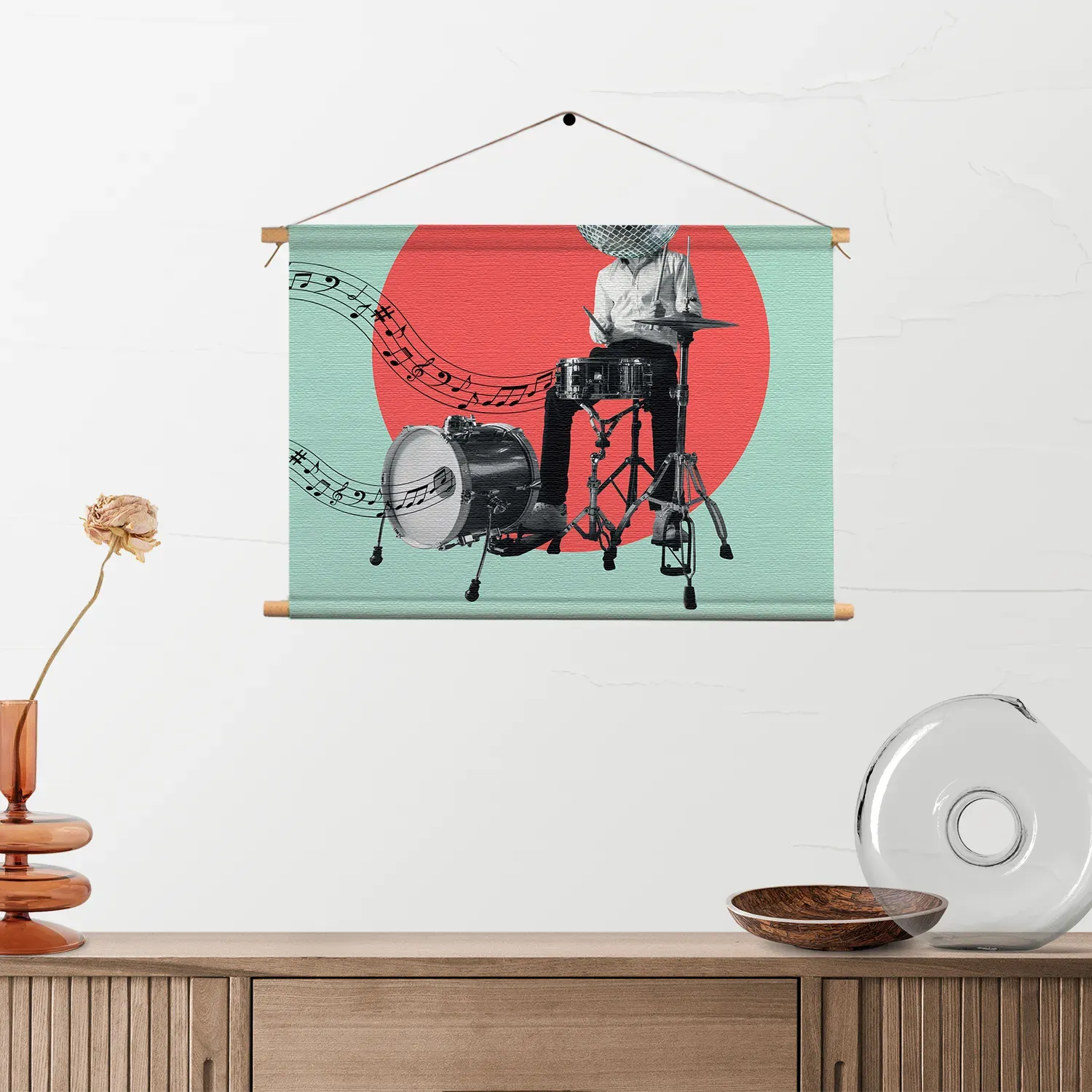 Textielposter Drummen Als Een Baas Rechthoek Horizontaal Template TP 50 70 Horizontaal Muziek 9 2